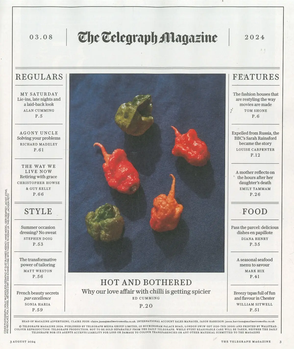 Telegraph Magazine, Hollywood Fashion, Alan Cummings, Sarah Rainsford, 3.8.24 - image 2 | Free standard UK delivery included | Discount Quality Products