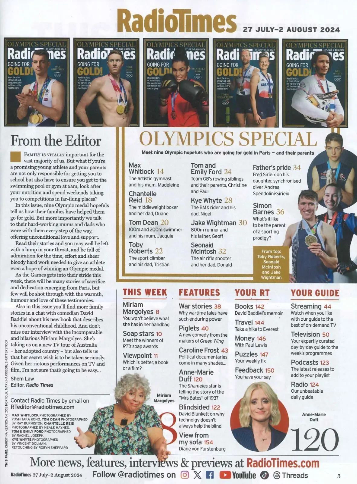 Radio Times Magazine Paris 2024 Olympics Special, Max Whitlock, Athletes 27.7.24 - image 2 | Free standard UK delivery included | Discount Quality Products