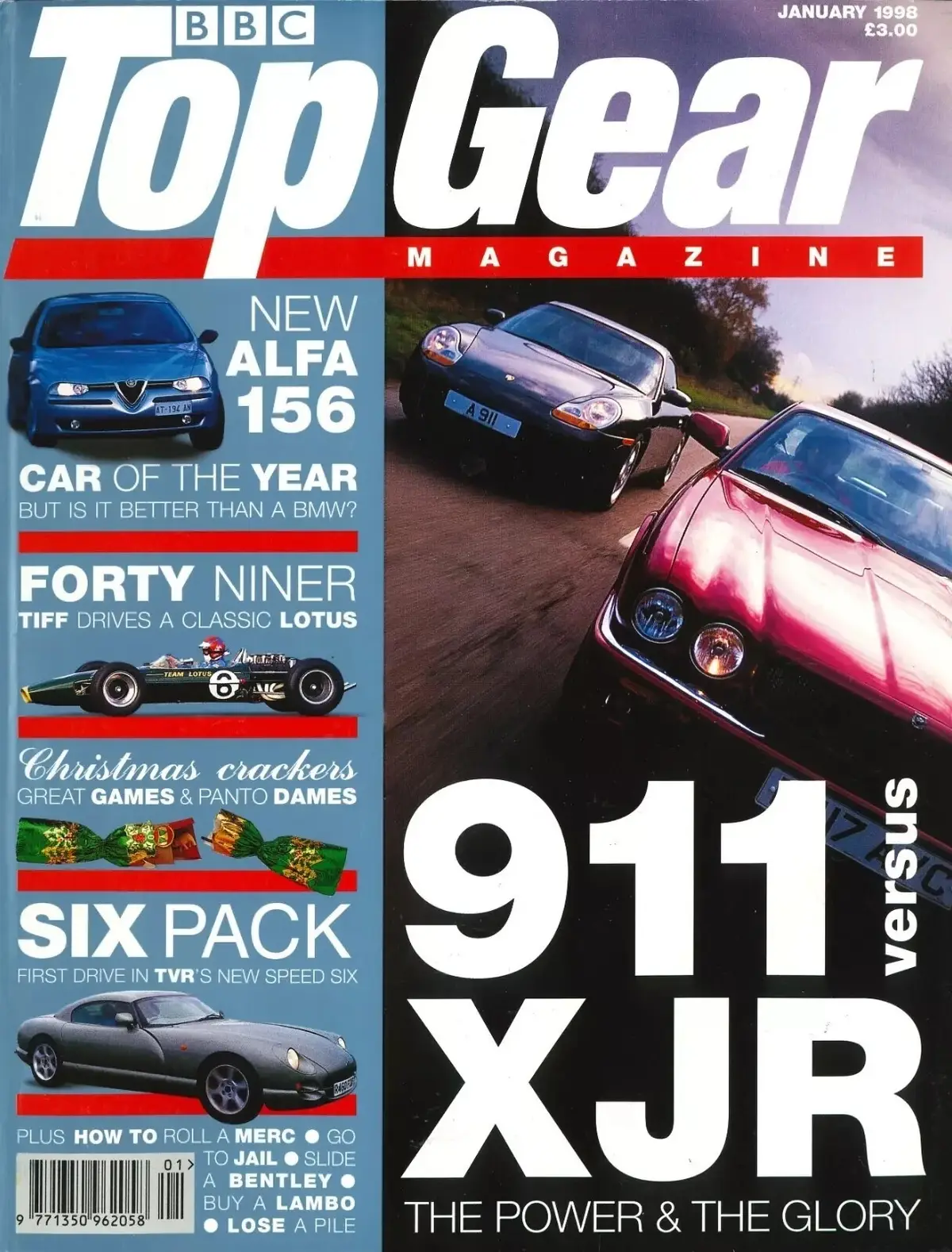 BBC Top Gear Magazine: Issue #52, Porsche 911, Jaguar XJR, Bentley, Jan 1998