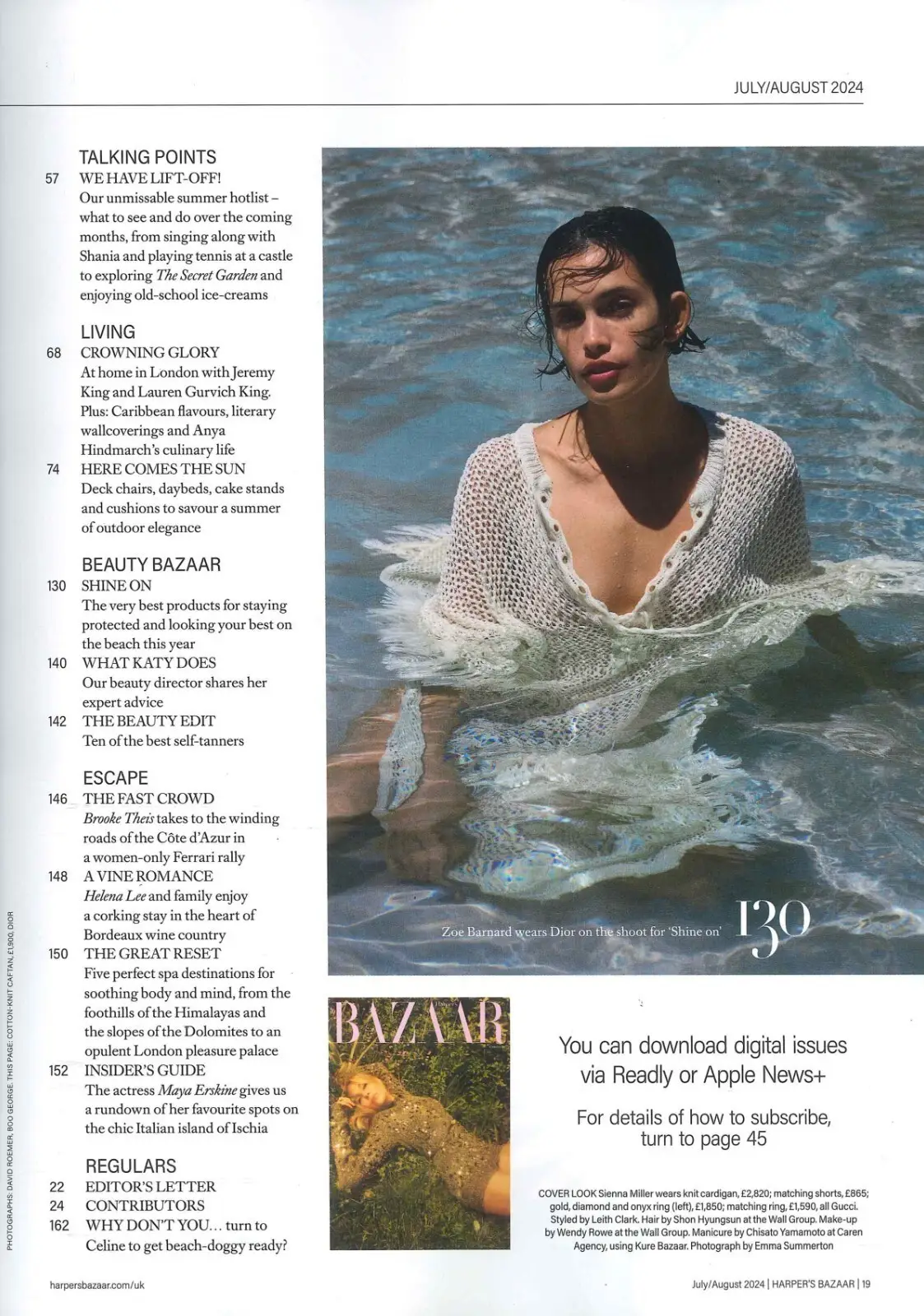 Harper's Bazaar Magazine Sienna Miller, Gabby Logan, Maya Erskine, July/Aug 2024 - image 3 | Free standard UK delivery included | Discount Quality Products