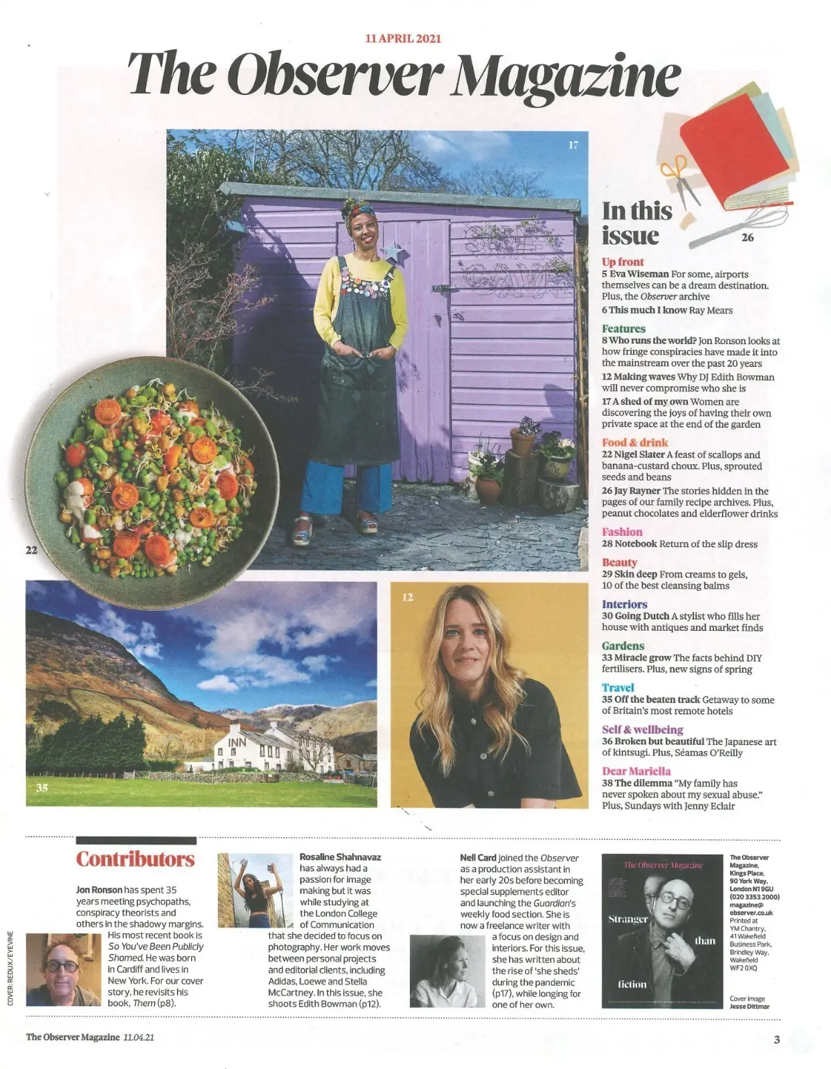 Observer Magazine: Jon Ronson, Ray Mears, Jenny Eclair, Edith Bowman, 11.4.21 - image 2 | Free standard UK delivery included | Discount Quality Products