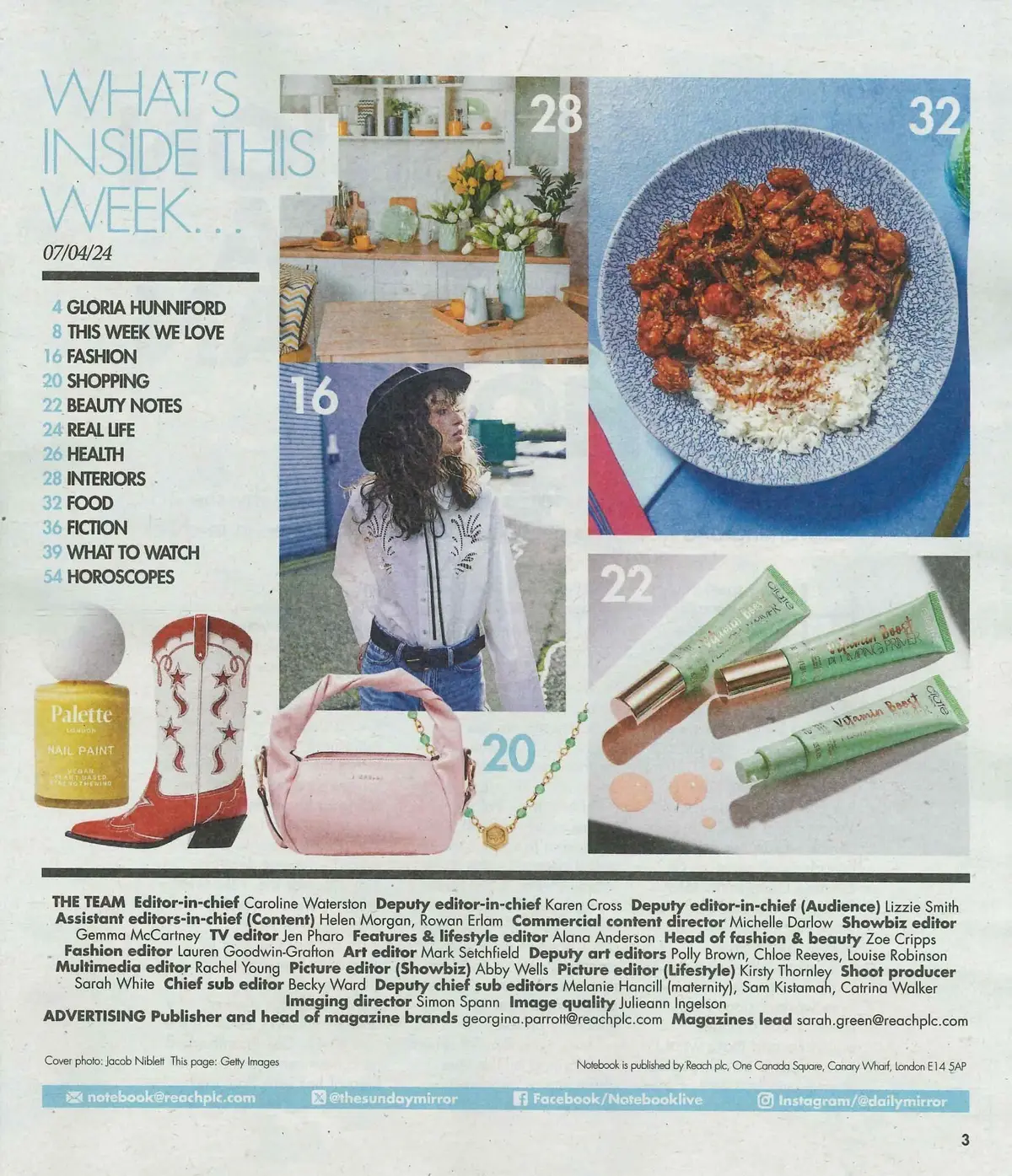 Sunday Mirror Notebook Magazine Stacey Solomon, Gloria Hunniford, Fashion 7.4.24 - image 2 | Free standard UK delivery included | Discount Quality Products