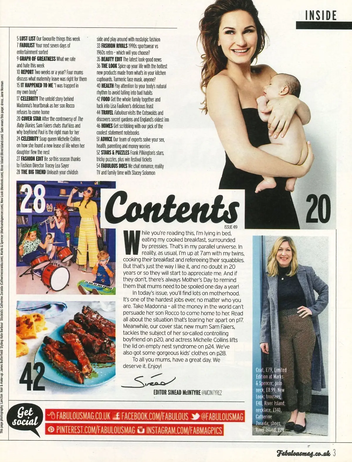 Fabulous Magazine, Sam Faiers, Madonna, Michelle Collins Stacey Solomon, 6.3.16 - image 2 | Free standard UK delivery included | Discount Quality Products