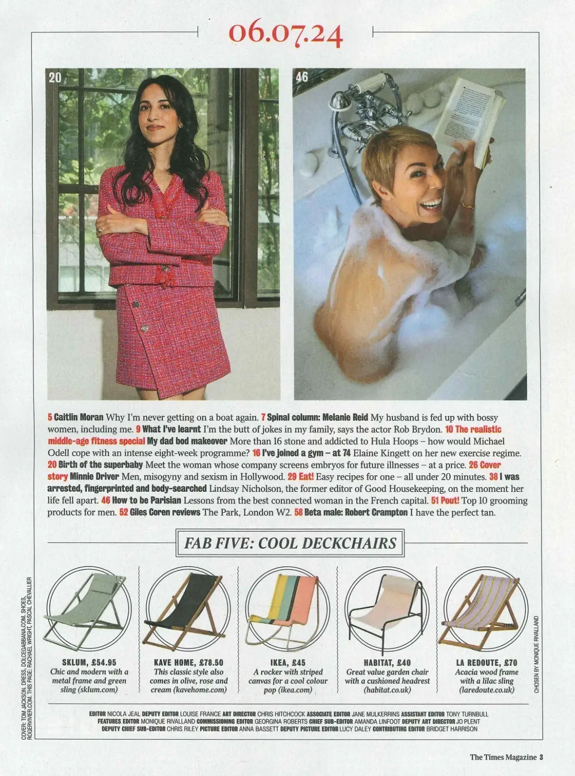 Times Magazine: Minnie Driver, Rob Brydon, Caitlin Moran, Giles Coren, 6.7.24 - image 2 | Free standard UK delivery included | Discount Quality Products