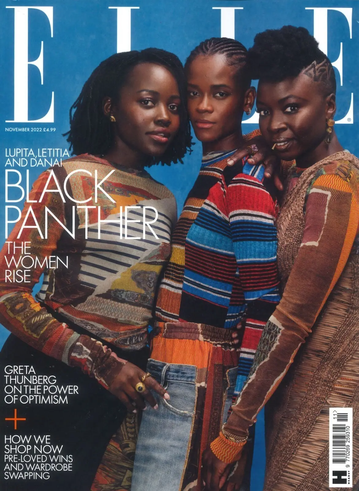 Elle Magazine, Black Panther, Letitia Wright, Danai, Lupita, November 2022