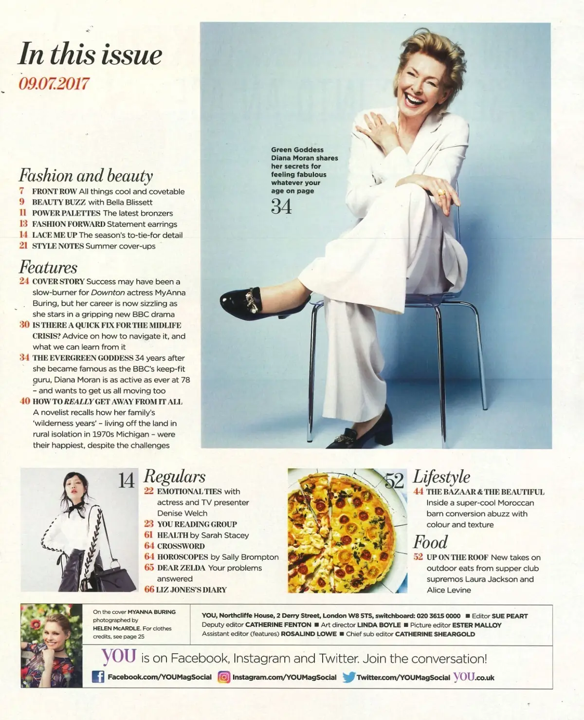 You Magazine: MyAnna Buring, Diana Moran, Denise Welch, Summer Fashion, 9.7.17 - image 2 | Free standard UK delivery included | Discount Quality Products