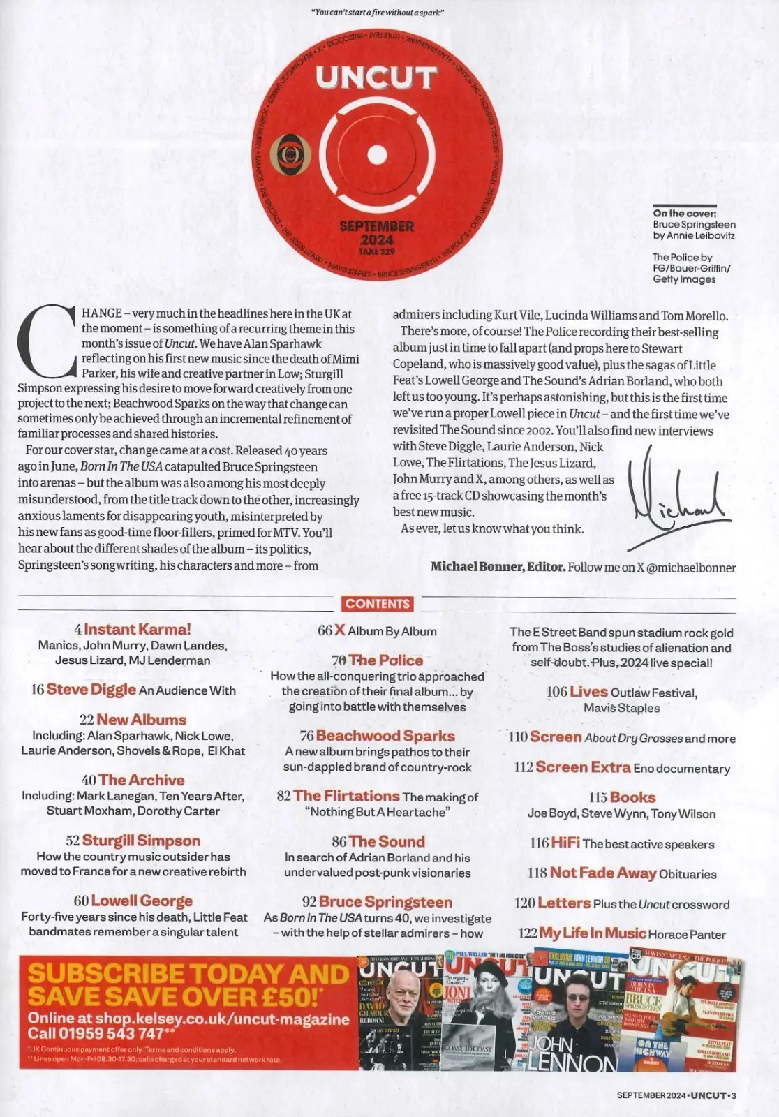 Uncut Magazine: Free CD, Bruce Springsteen, Born in the USA 40 Years, Sept 2024 - image 2 | Free standard UK delivery included | Discount Quality Products
