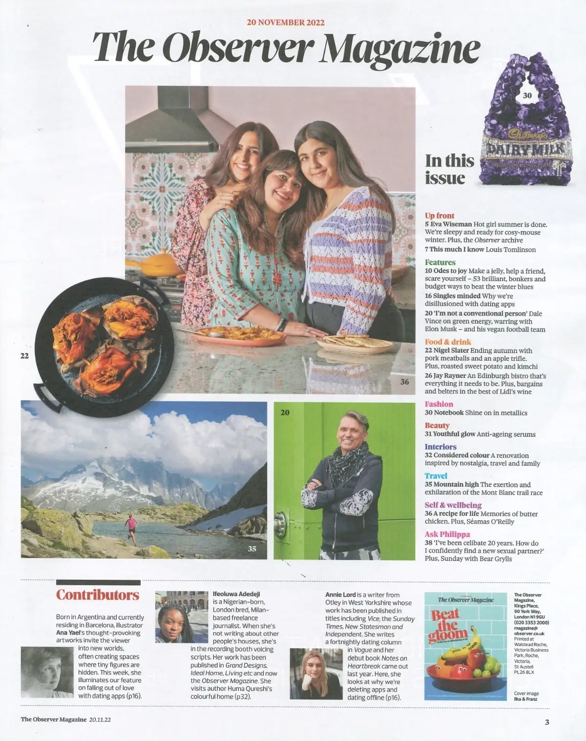 Observer Magazine: Louis Tomlinson, Bear Grylls, Nigel Slater, Fashion, 20.11.22 - image 2 | Free standard UK delivery included | Discount Quality Products