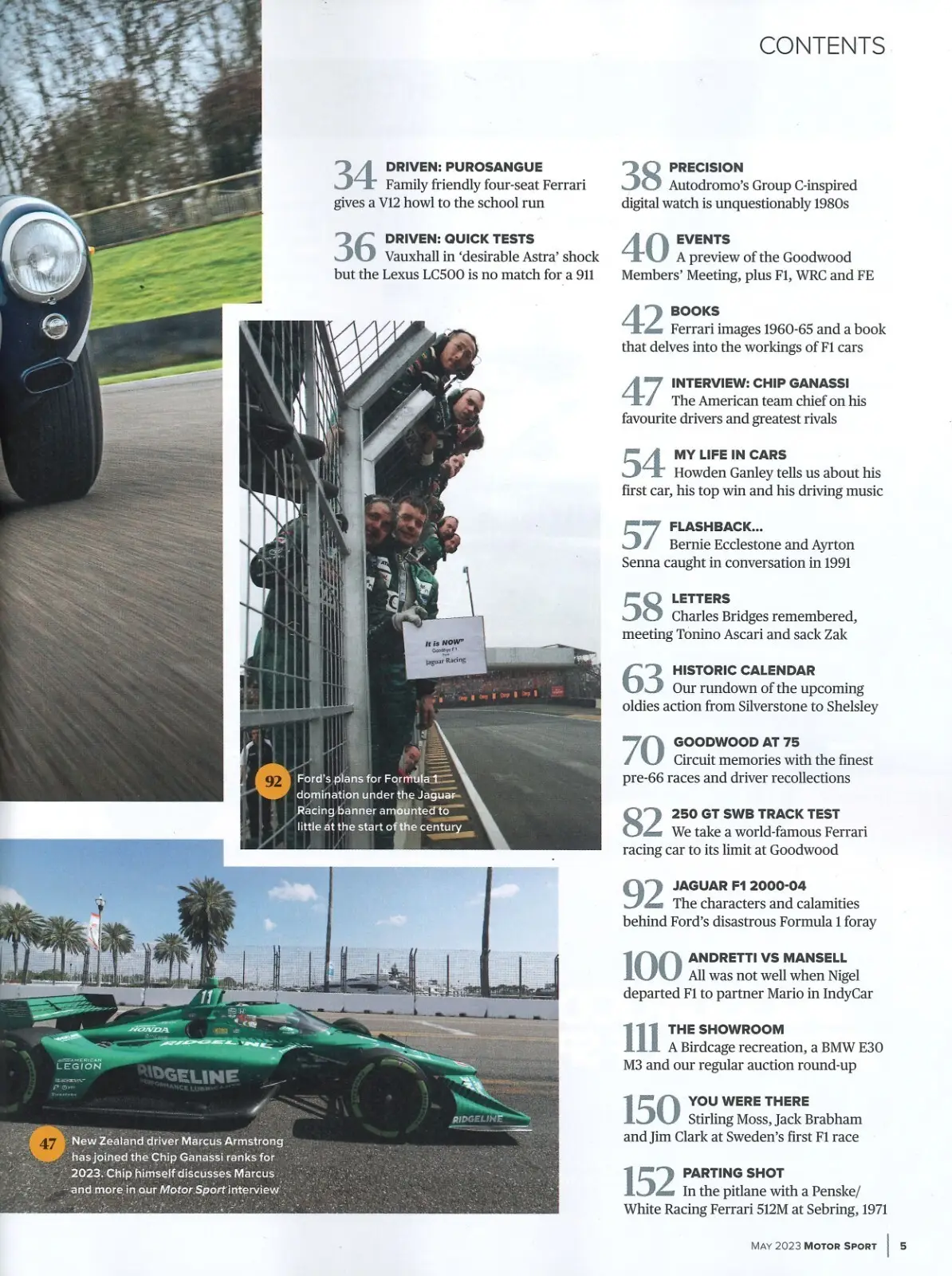 Motor Sport Magazine, Goodwood 75th, Andretti vs Mansell, Chip Ganassi, May 2023 - image 3 | Free standard UK delivery included | Discount Quality Products