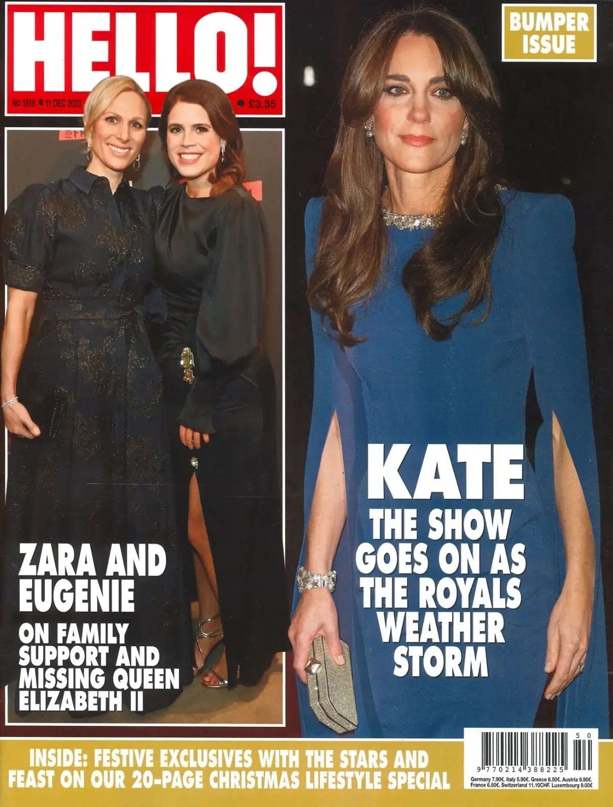 HELLO! Magazine: Princess Kate, Eugenie, Cressida Bonas, R.Ferguson, 11.12.23