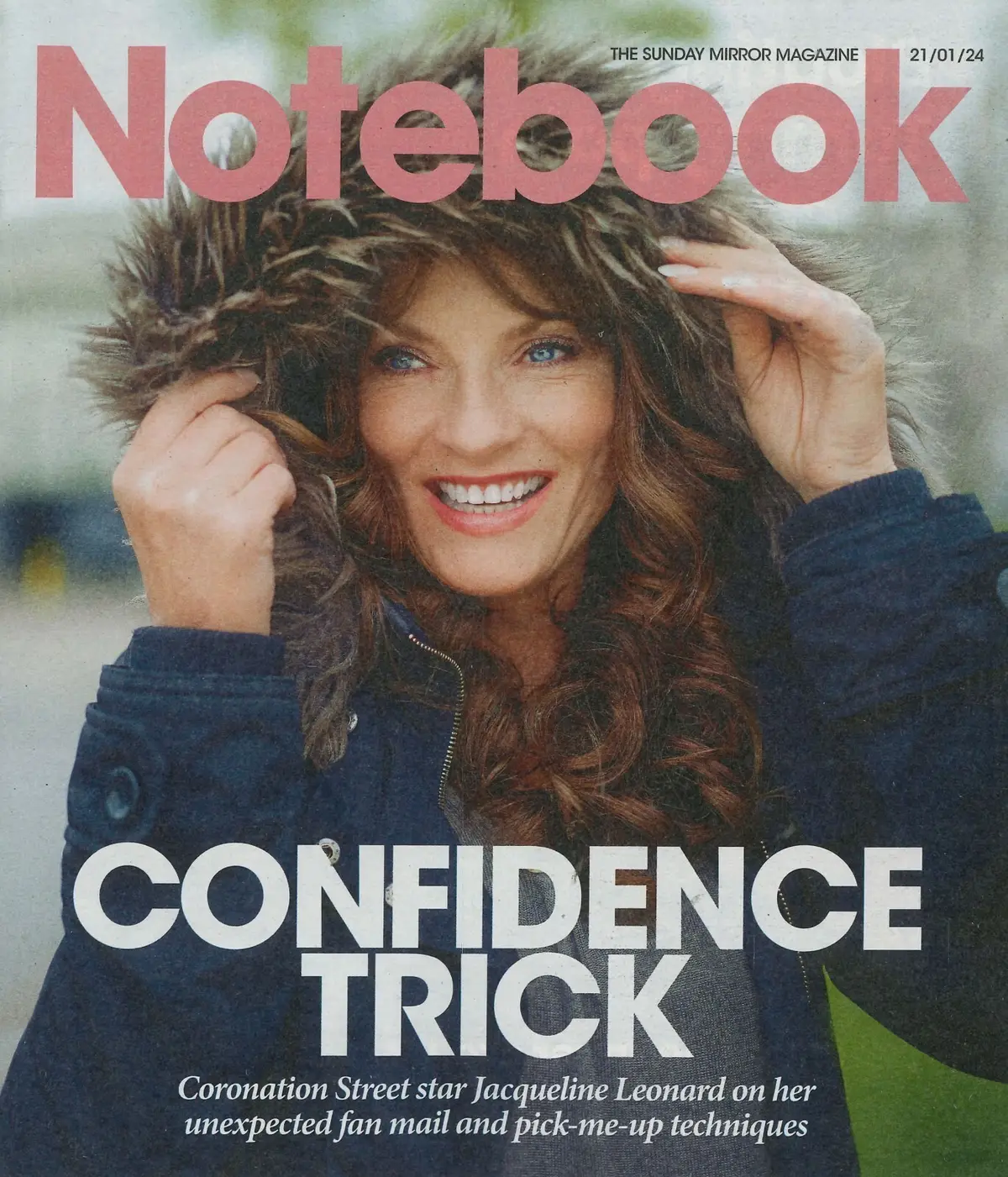 Sunday Mirror Notebook Magazine: Jacqueline Leonard, Fashion, Beauty, 21.1.24