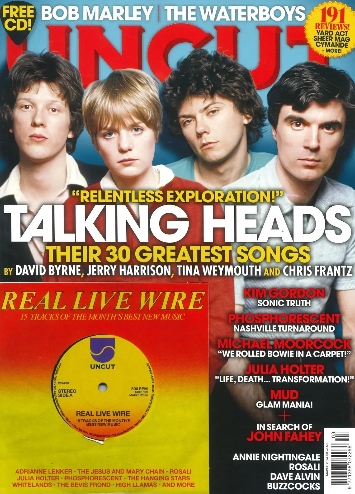 Uncut Magazine: Free CD, Talking Heads, Bob Marley, Waterboys, Rock, March 2024 - Free standard UK delivery included | Discount Quality Products