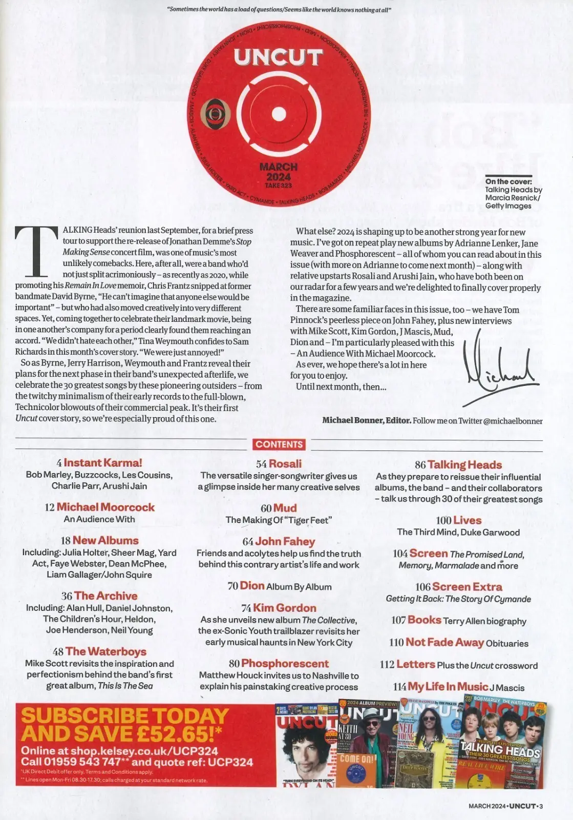 Uncut Magazine: Free CD, Talking Heads, Bob Marley, Waterboys, Rock, March 2024 - image 2 | Free standard UK delivery included | Discount Quality Products