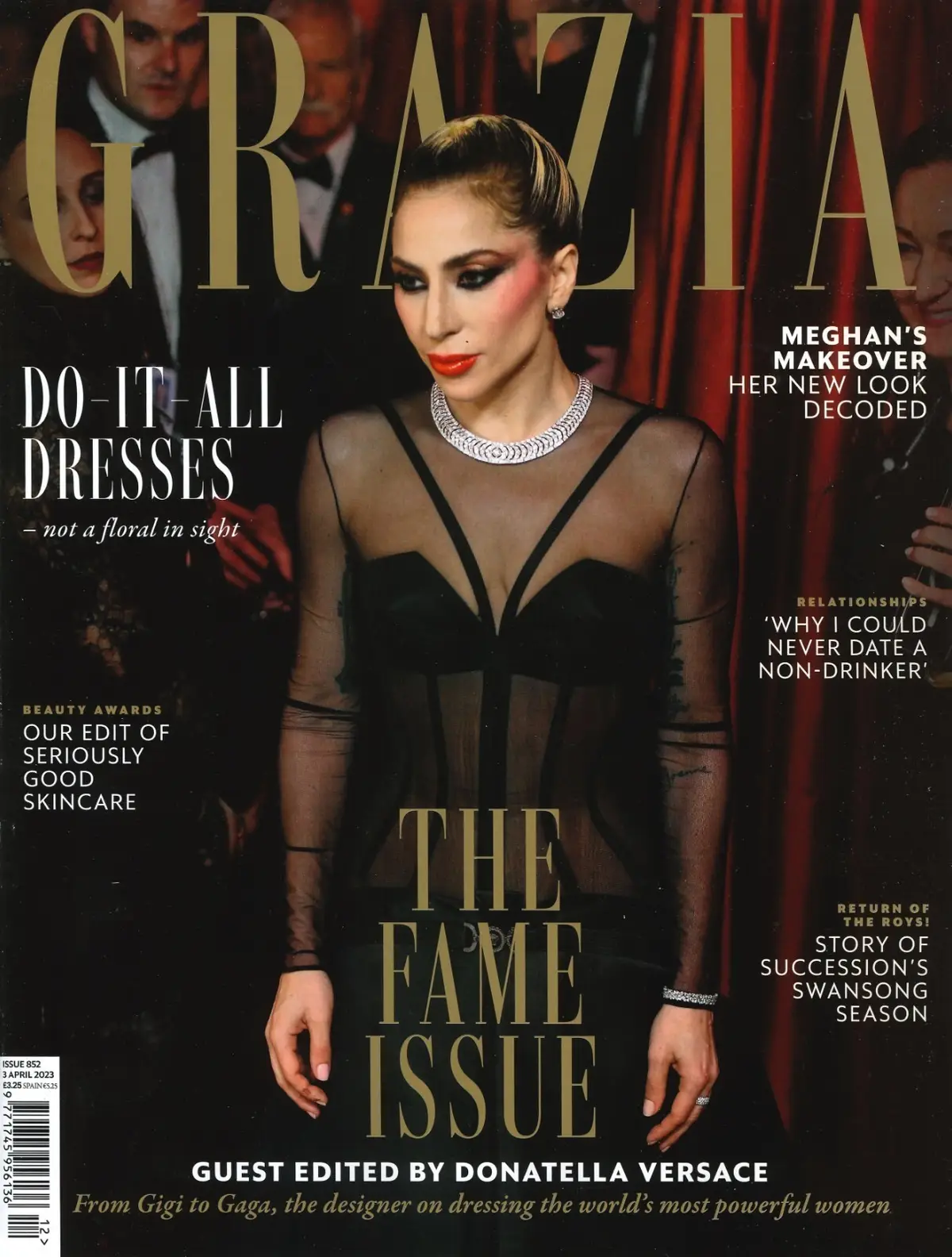 Grazia Magazine, Michelle Yeoh, Meghan Markle, Donatella Versace, Kim K, 3.4.23