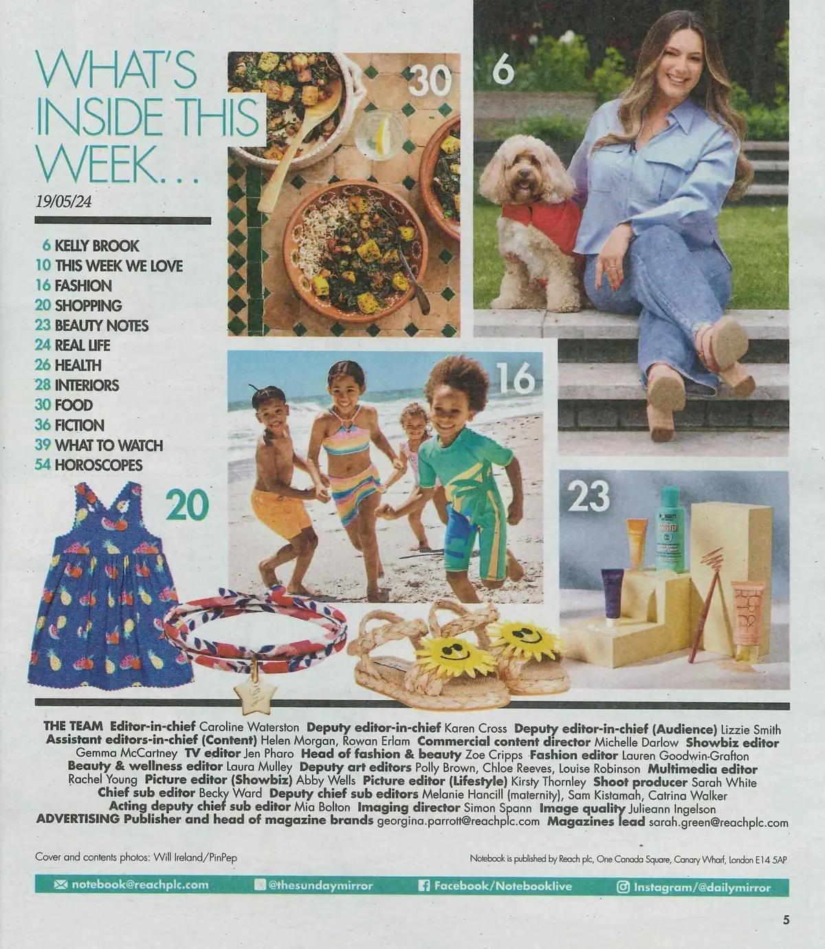 Sunday Mirror Notebook Magazine: Kelly Brook, Russell Grant, Fashion, 19.5.24 - image 2 | Free standard UK delivery included | Discount Quality Products