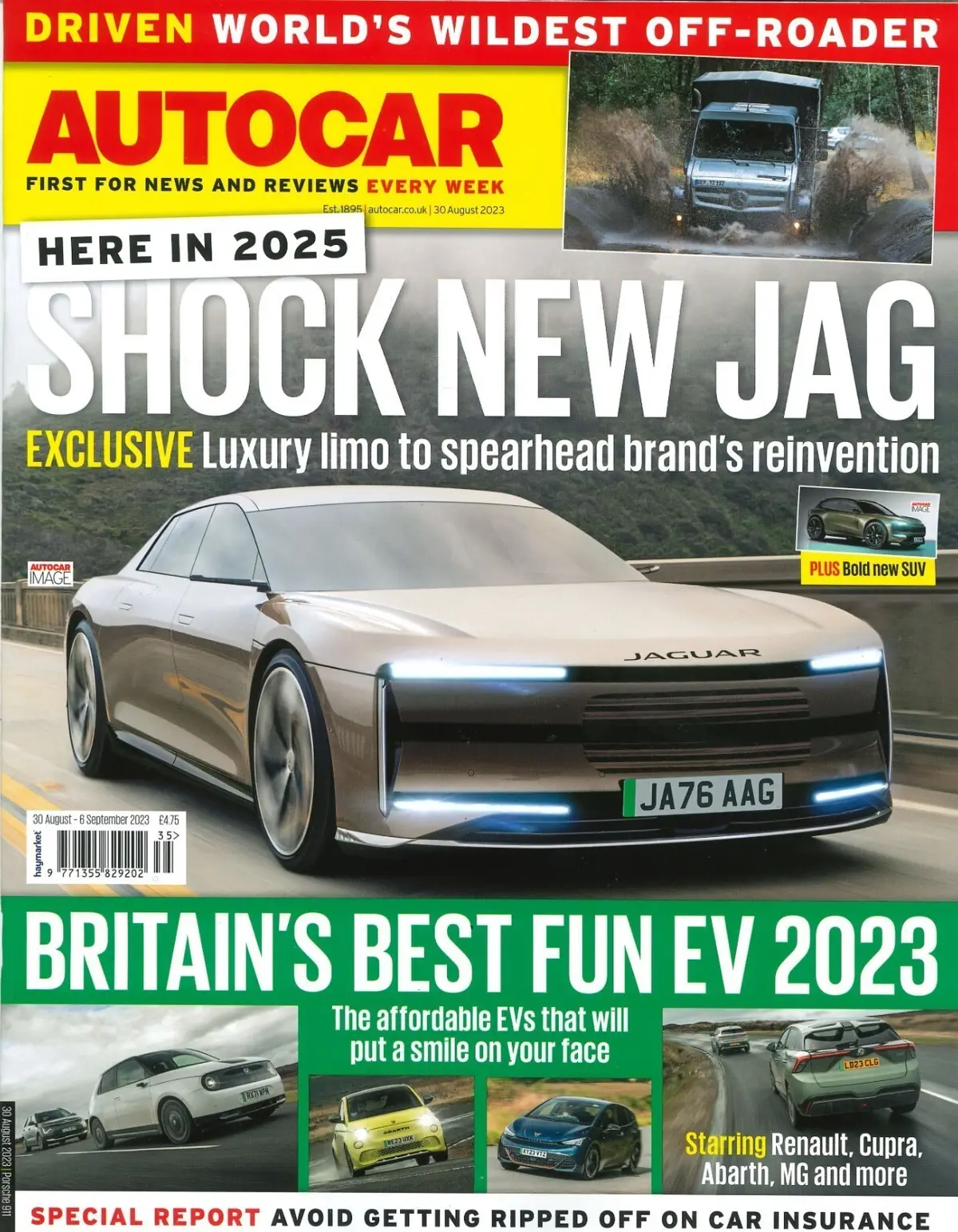Autocar Magazine Jaguar Limo, Alpine A310, Porsche 911, BMW iX1, EV 30.8.2023