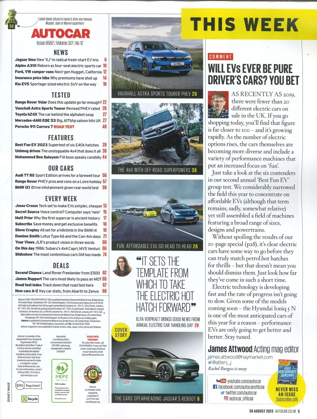Autocar Magazine Jaguar Limo, Alpine A310, Porsche 911, BMW iX1, EV 30.8.2023 - image 2 | Free standard UK delivery included | Discount Quality Products