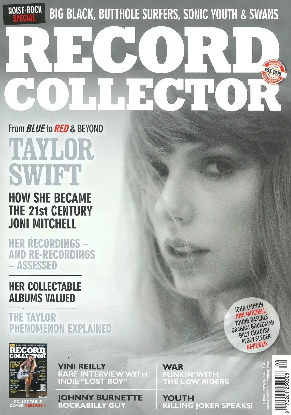 Record Collector Magazine Cover #2, Taylor Swift, Martin Glover Youth, Aug 2024