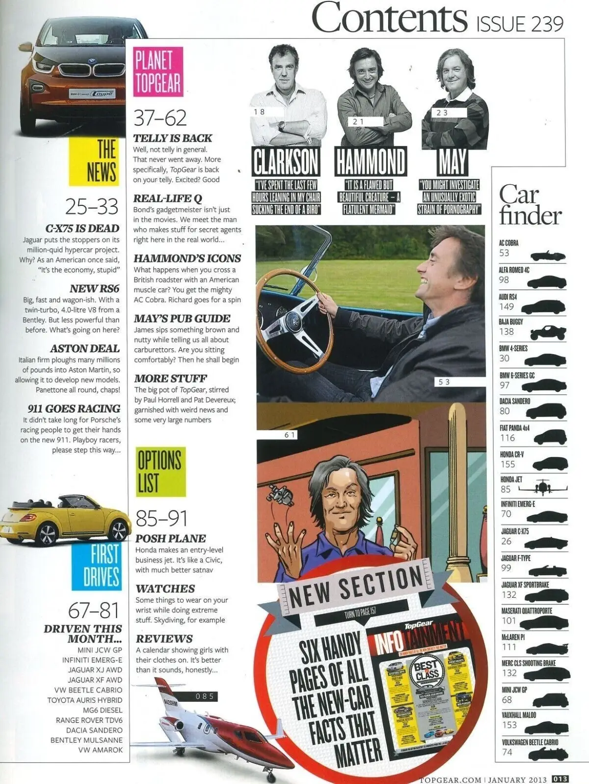 BBC Top Gear Magazine Issue #239, Aston, C-X75, Porsche 911, Jaguar XF, Jan 2013 - image 3 | Free standard UK delivery included | Discount Quality Products