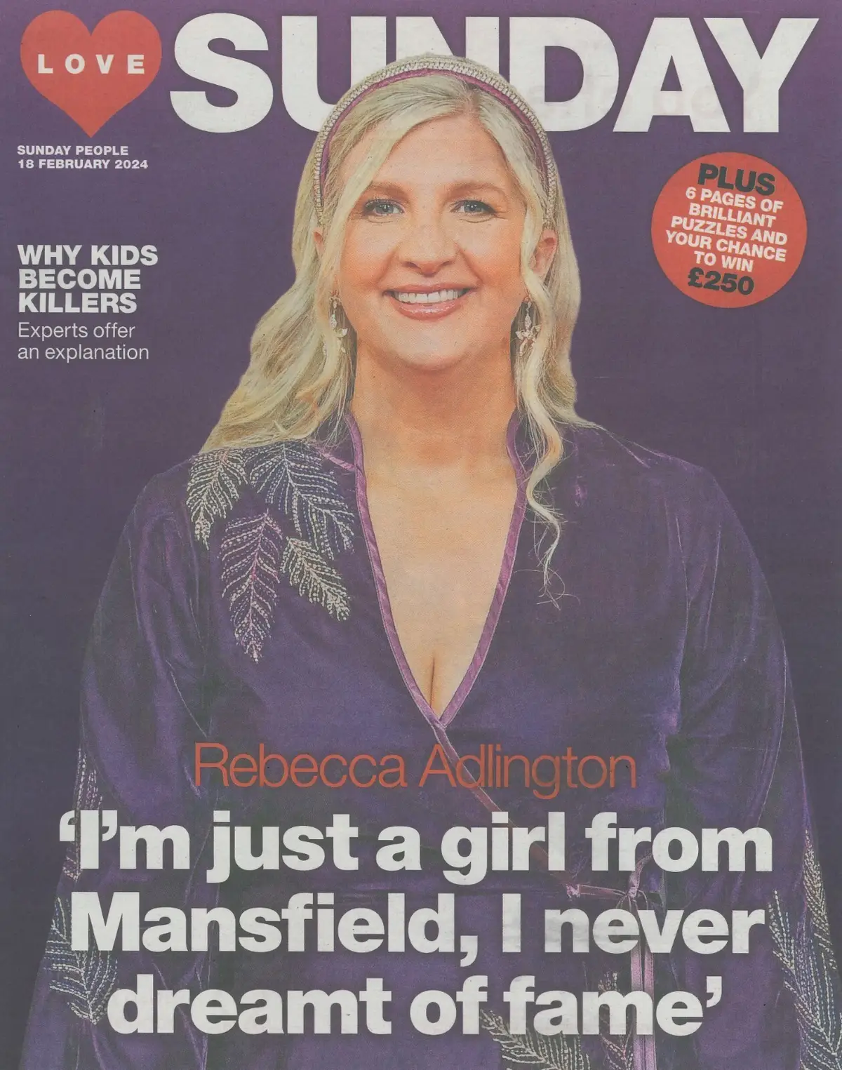 Love Sunday Magazine: Rebecca Adlington, Cindy Crawford, Elizabeth II, 18.2.24