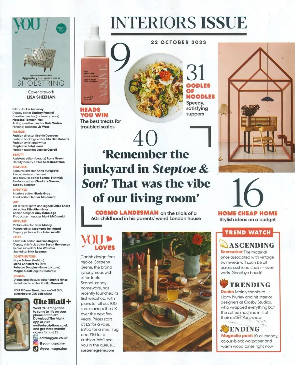 You Magazine: Interiors Special, Kylie Minogue, Kelly Hoppen, Fashion, 22.10.23 - image 2 | Free standard UK delivery included | Discount Quality Products