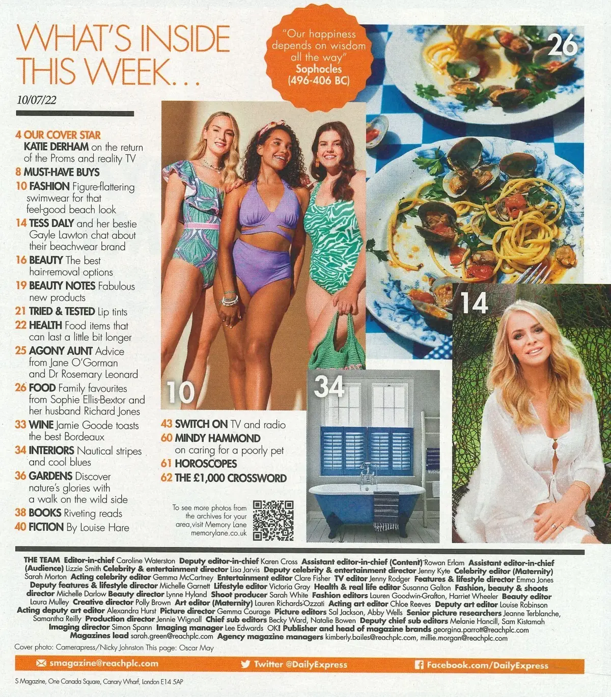 Sunday Express Magazine: Katie Derham, Tess Daly, Mindy Hammond, Fashion 10.7.22 - image 2 | Free standard UK delivery included | Discount Quality Products