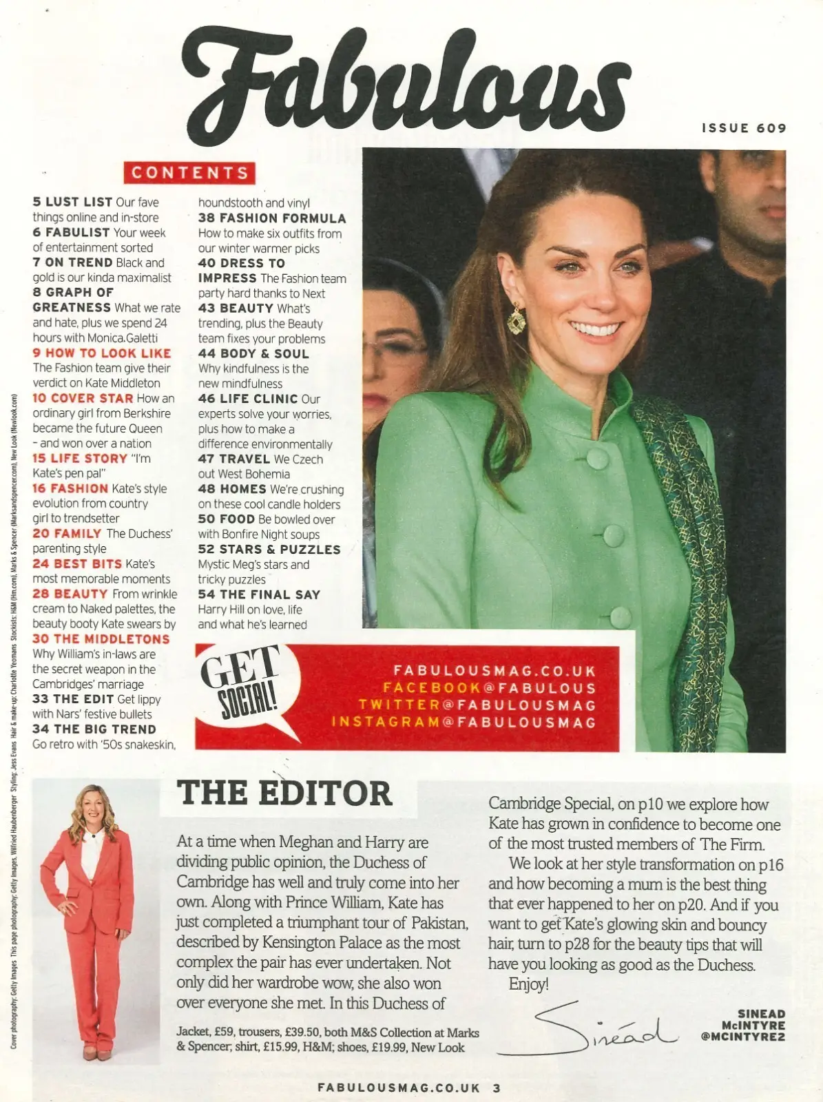 Fabulous Magazine: Kate Middleton, Monica Galetti, Harry Hill, Fashion, 3.11.19 - image 2 | Free standard UK delivery included | Discount Quality Products