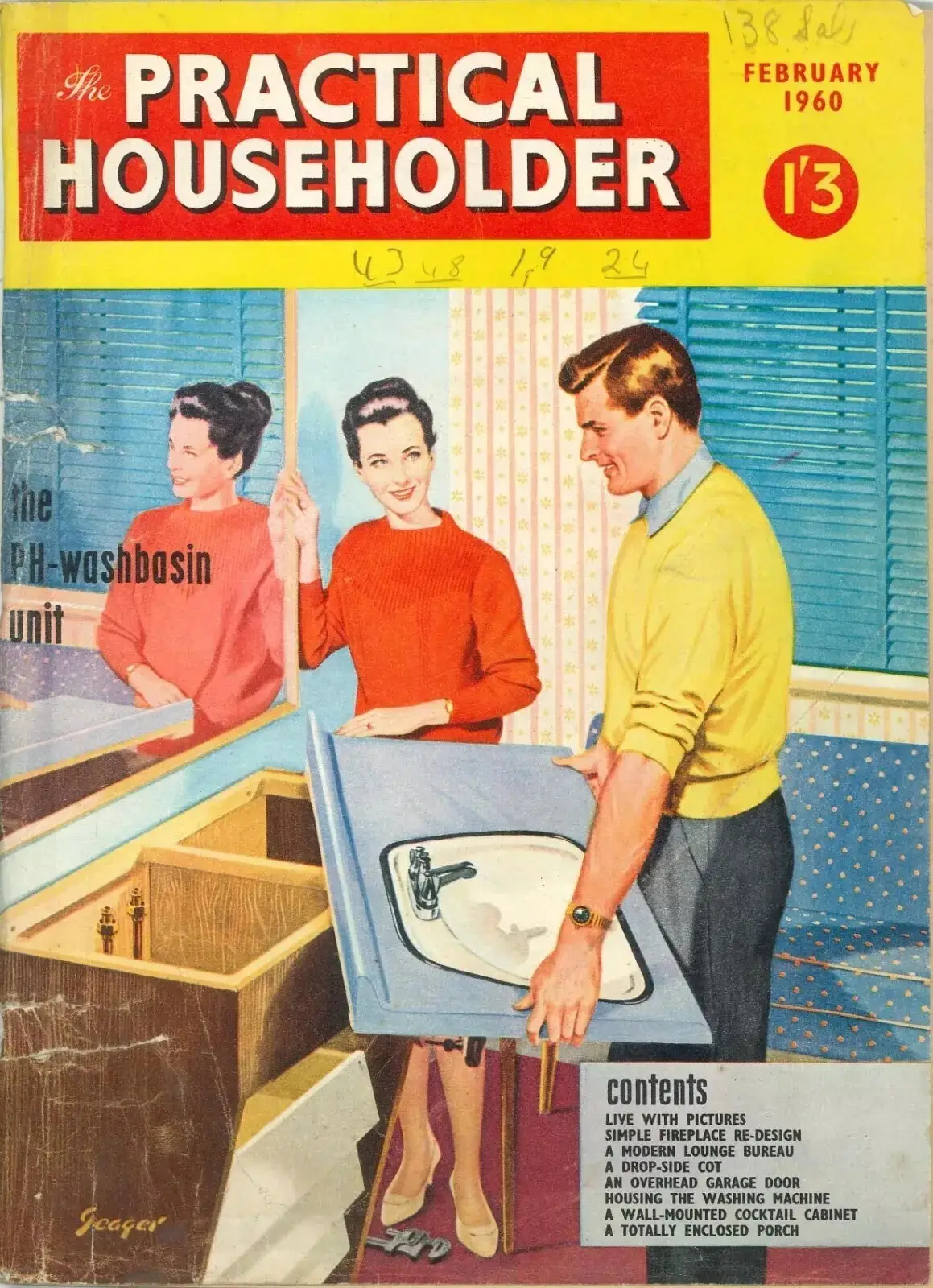 Practical Householder Magazine: PH-Washbasin Unit, Vintage Memorabilia, Feb 1960