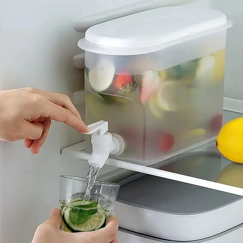 3.5L Plastic Beverage Dispenser With Faucet Fruit Juice Water Lemonade Container