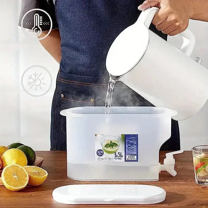 3.5L Plastic Beverage Dispenser With Faucet Fruit Juice Water Lemonade Container - image 5 | Free standard UK delivery included | Discount Quality Products
