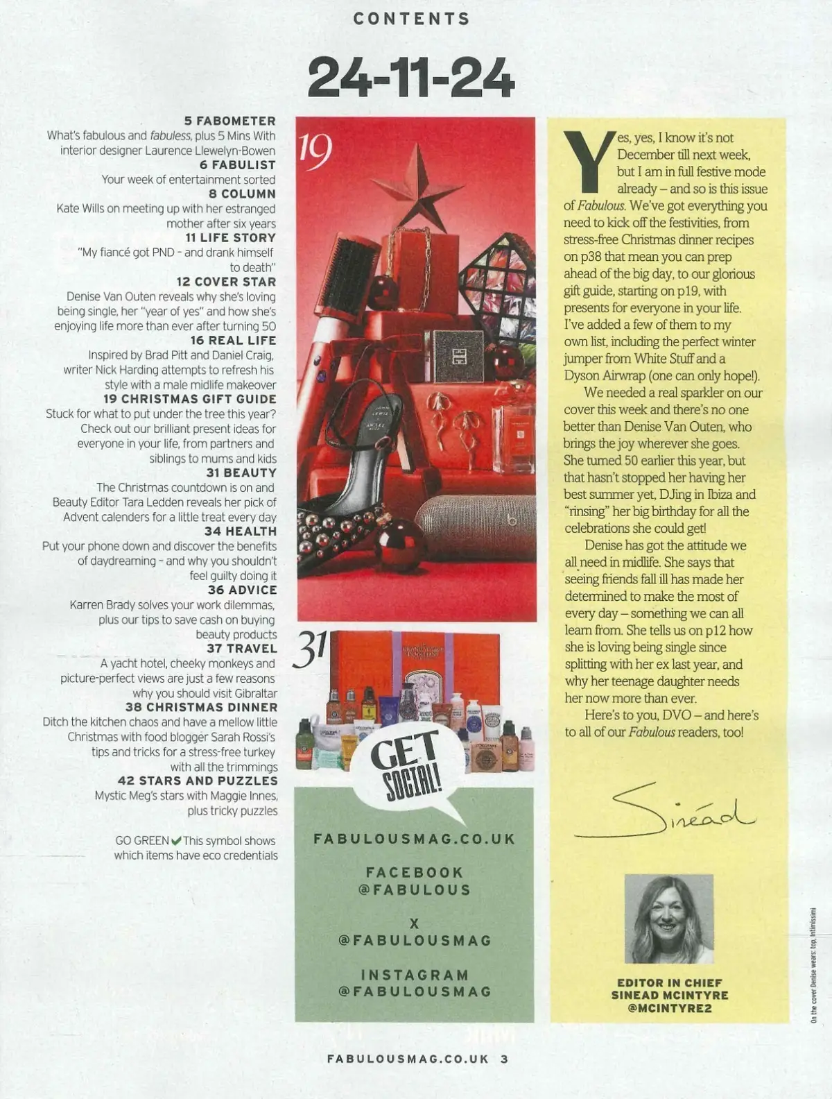 Fabulous Magazine: Denise Van Outen, Karren Brady, Laurence Llewelyn, 24.11.24 - image 2 | Free standard UK delivery included | Discount Quality Products