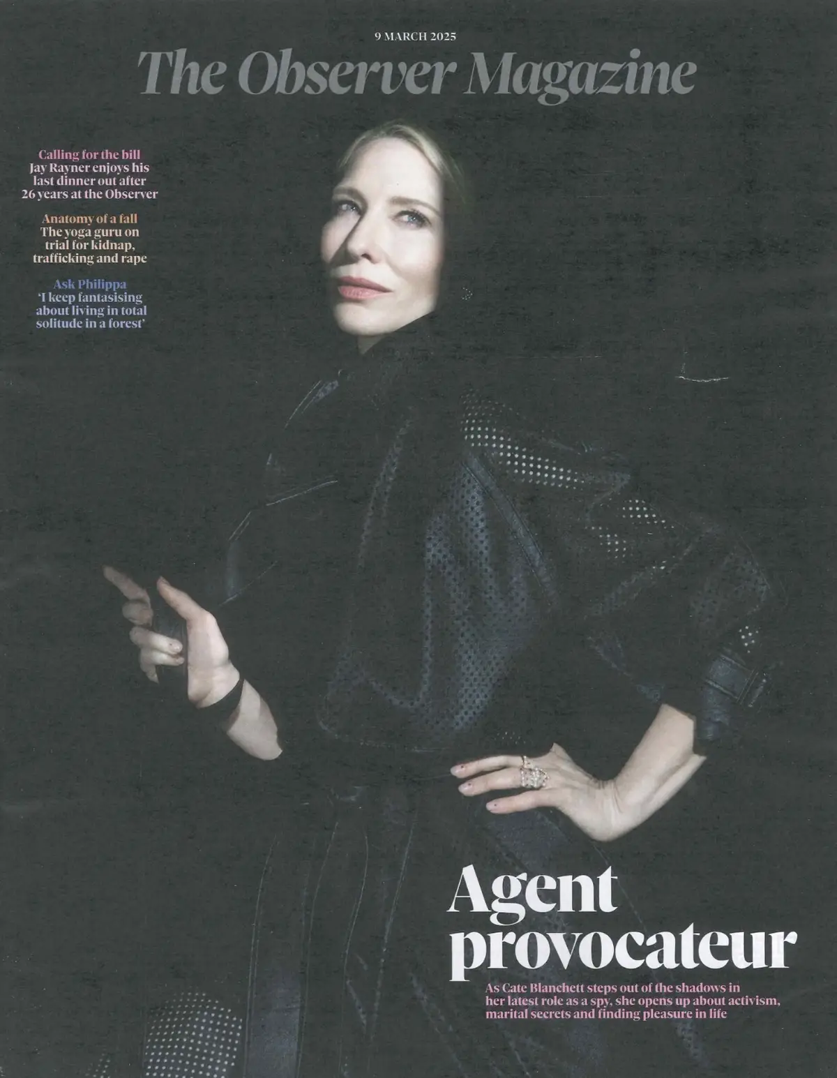 Observer Magazine Cate Blanchett, Nigel Havers, Noel Fitzpatrick, Fashion 9.3.25