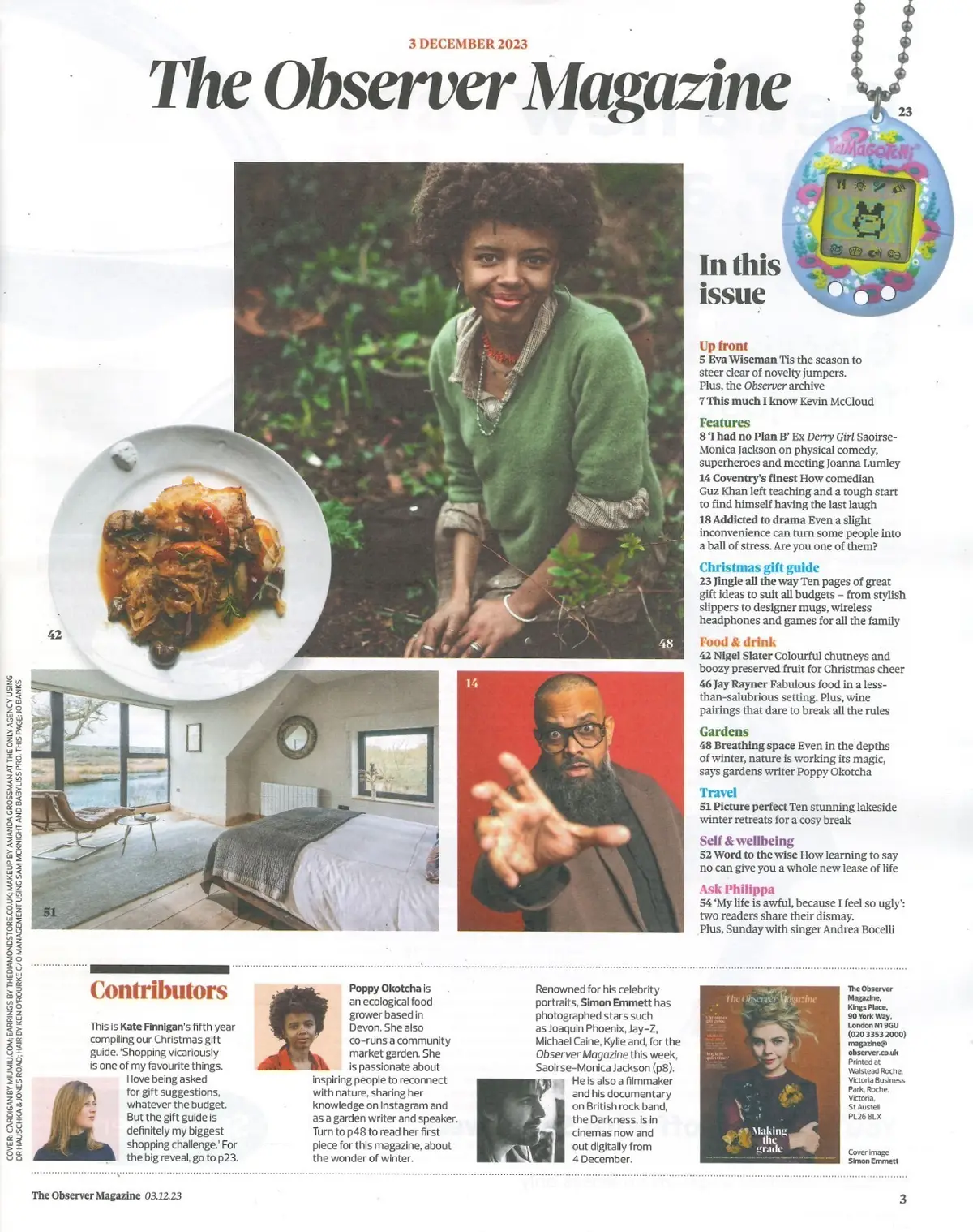 Observer Magazine: Saoirse-Monica Jackson, Kevin McCloud, Guz Khan, 3.12.23 - image 2 | Free standard UK delivery included | Discount Quality Products