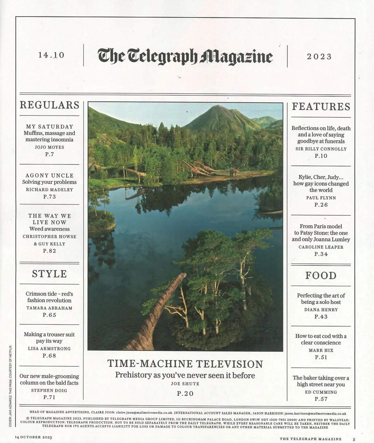 Telegraph Magazine: Billy Connolly, Jojo Moyes, Joanna Lumley, Style, 14.10.23 - image 2 | Free standard UK delivery included | Discount Quality Products