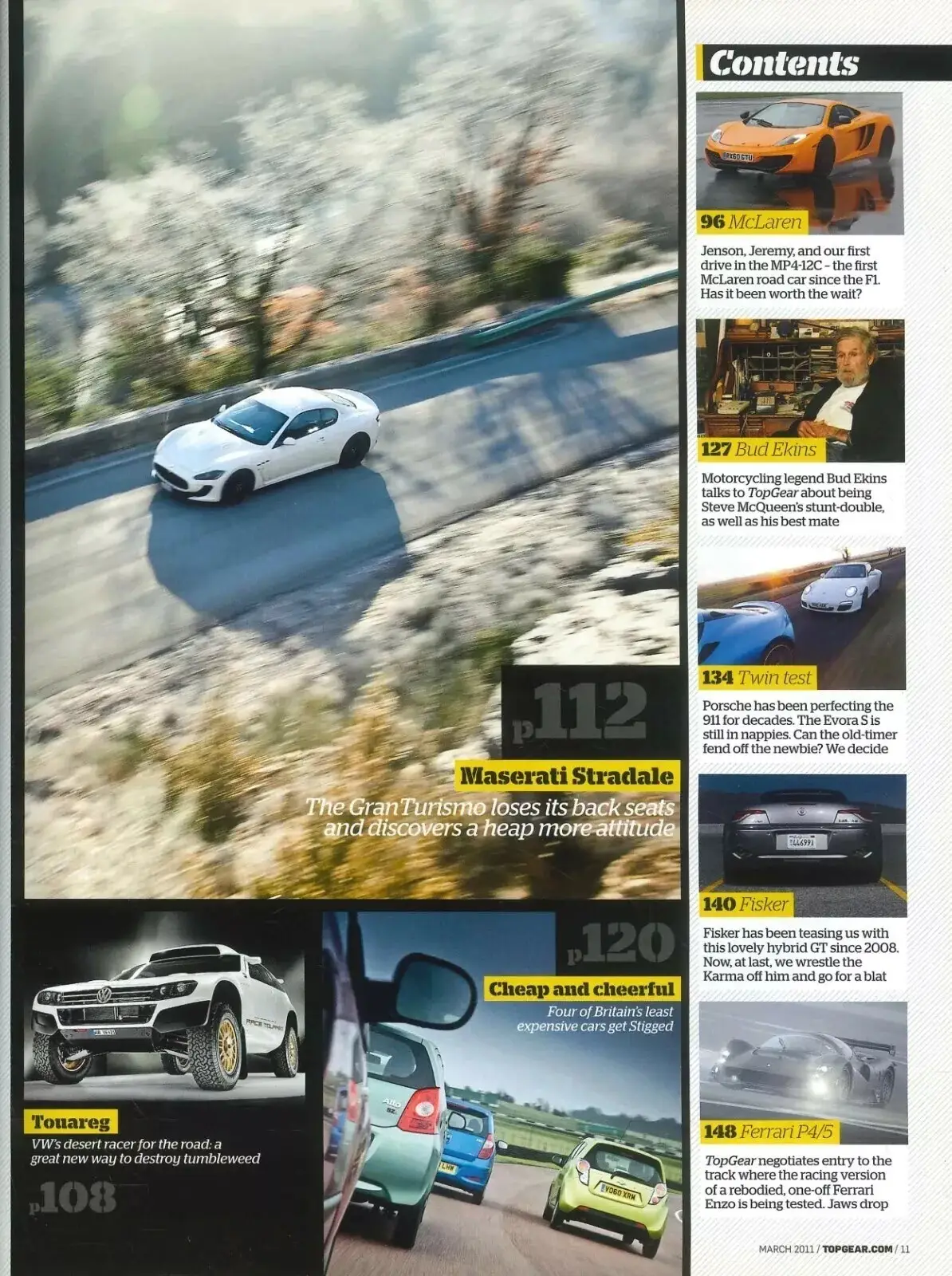 BBC Top Gear Magazine Issue 215, McLaren MP4-12C, Ferrari 458, Aston, March 2011 - image 2 | Free standard UK delivery included | Discount Quality Products