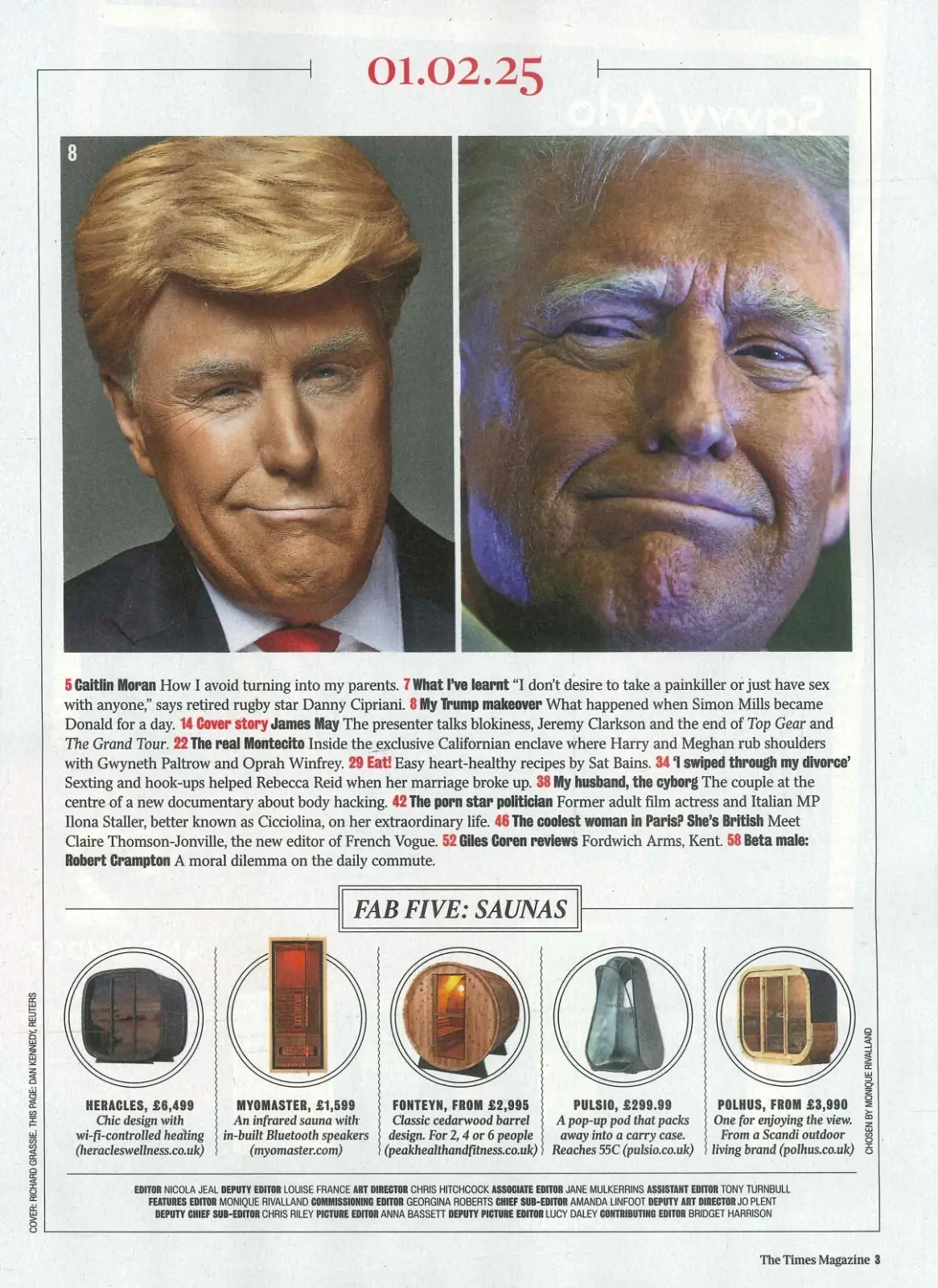 Times Magazine: James May, Donald Trump, Prince Harry, Danny Cipriani, 1.2.25 - image 2 | Free standard UK delivery included | Discount Quality Products