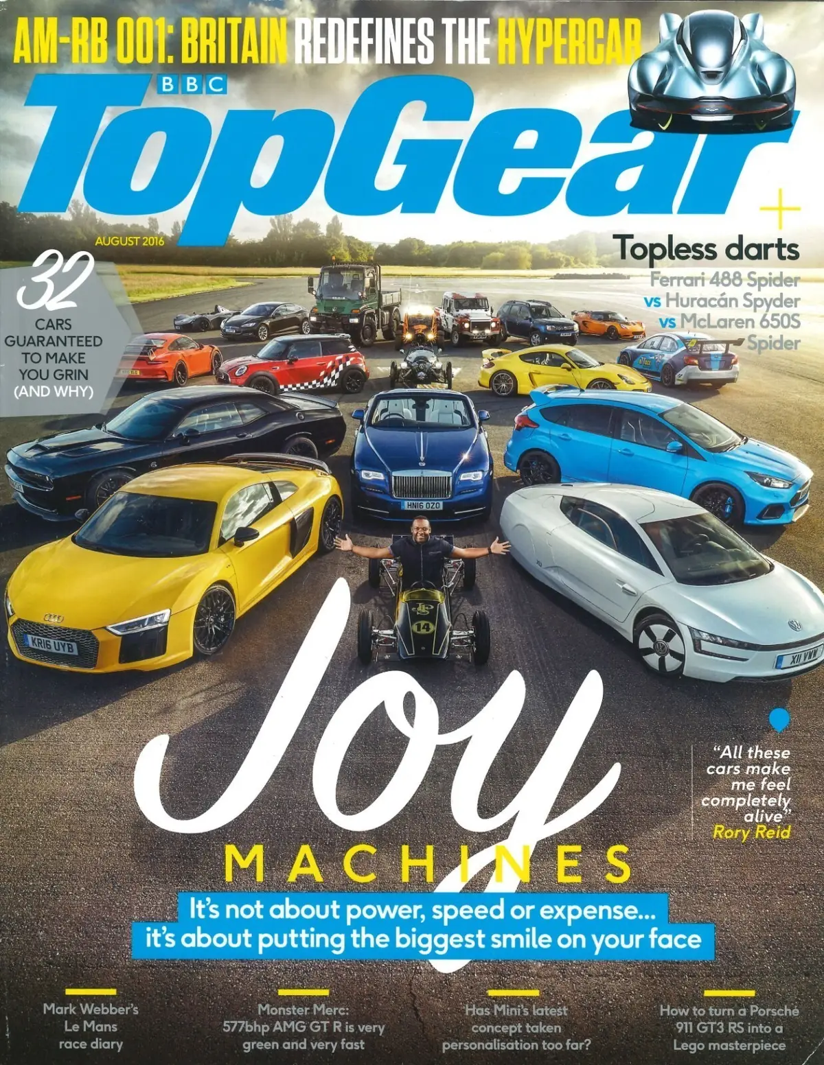 BBC Top Gear Magazine Issue 285, Aston Martin, Lambo, Ferrari, McLaren, Aug 2016