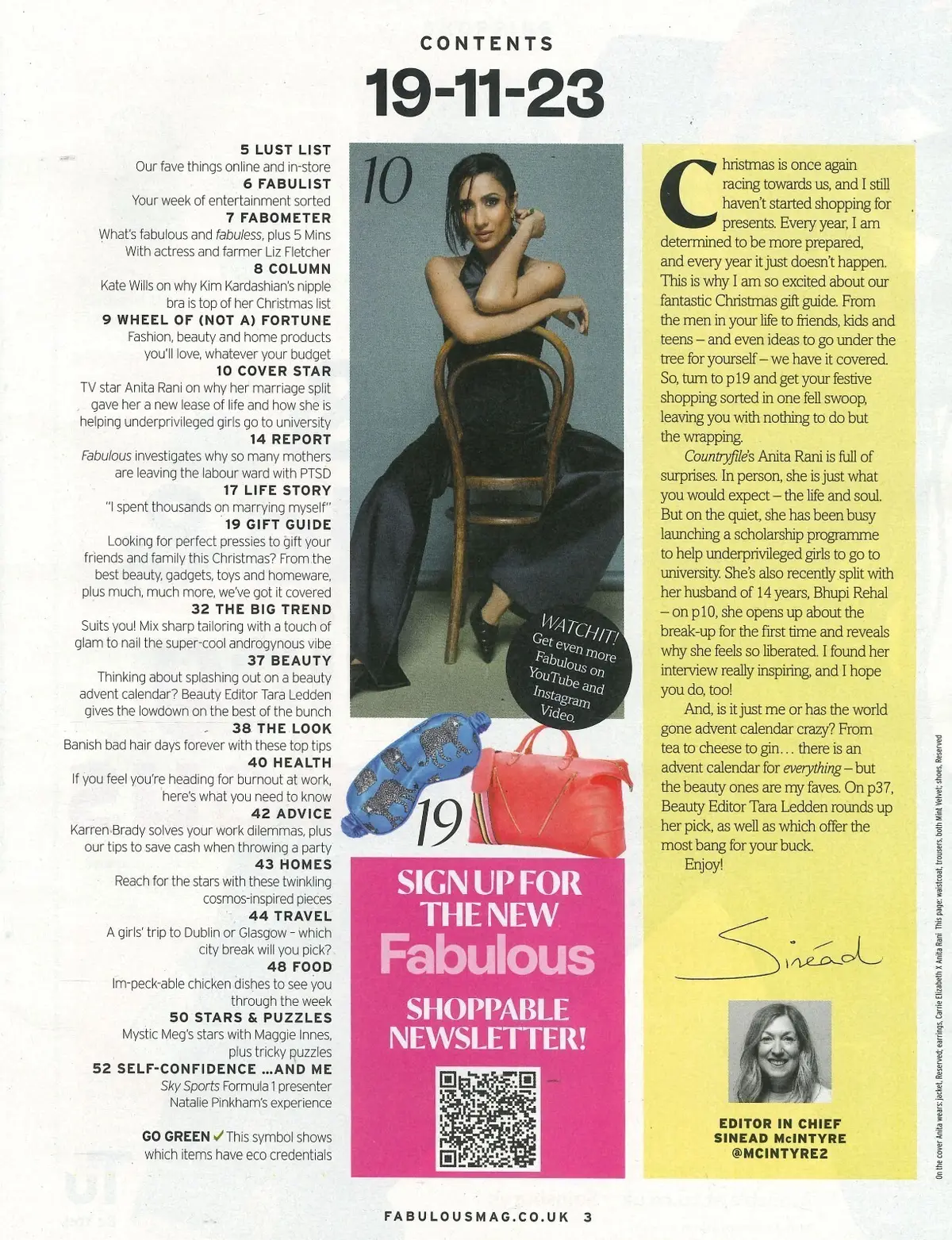 Fabulous Magazine: Anita Rani, Liz Fletcher, Natalie Pinkham, Fashion, 19.11.23 - image 2 | Free standard UK delivery included | Discount Quality Products