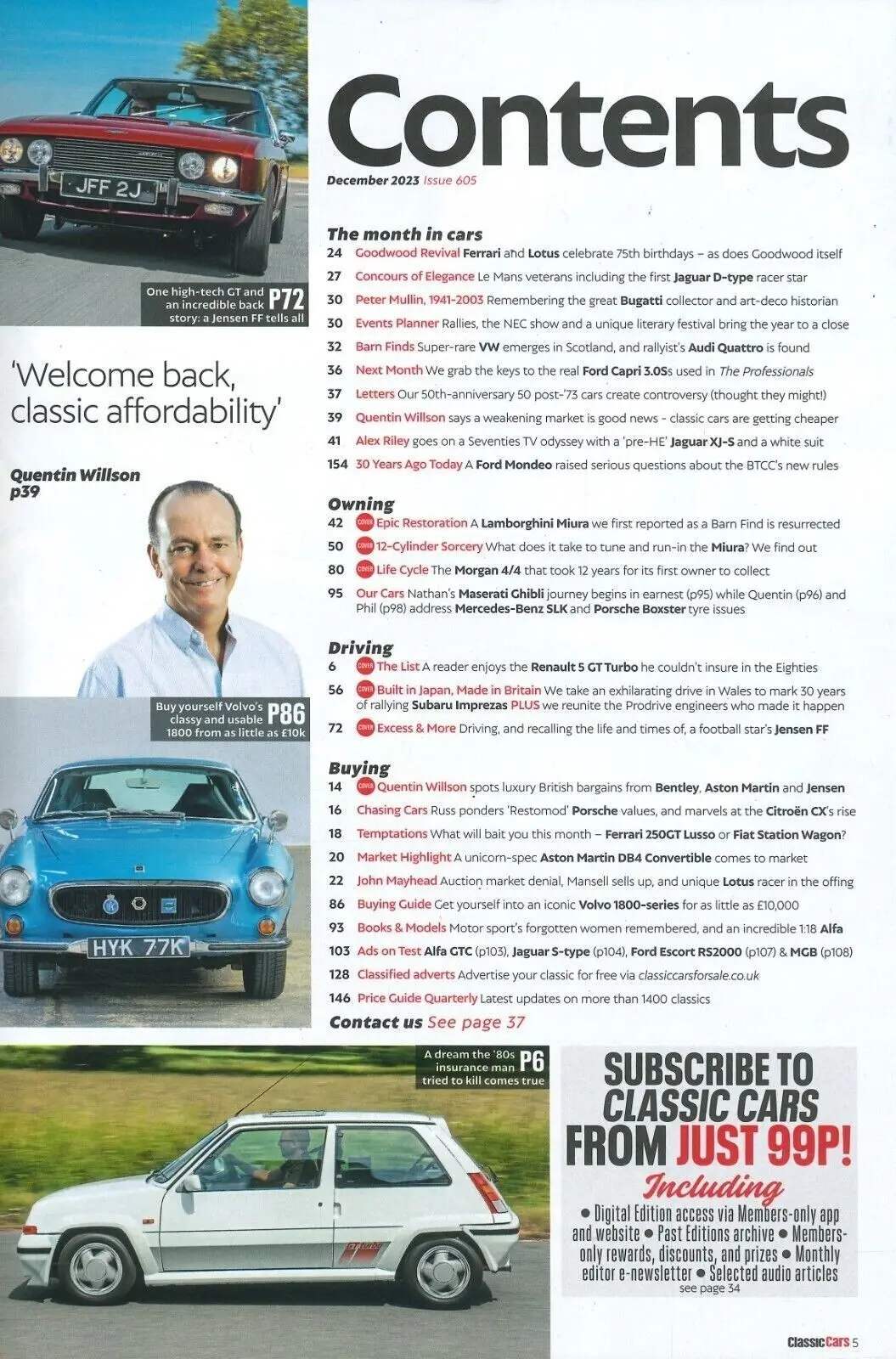 Classic Cars Magazine: Barn Find Lambo Miura, Aston, Bentley, Jensen, Dec 2023 - image 2 | Free standard UK delivery included | Discount Quality Products