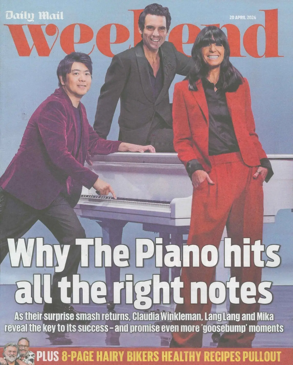 Daily Mail Weekend Magazine Claudia Winkleman, Lang Lang, Mika, Clarkson 20.4.24