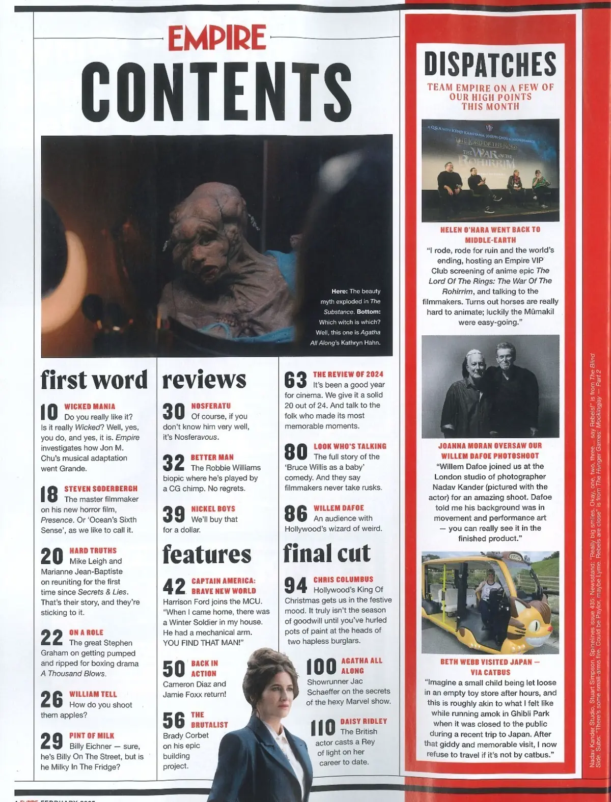 Empire Magazine: 2024 Look Back, Captain America, Willem Dafoe, Films, Feb 2025 - image 2 | Free standard UK delivery included | Discount Quality Products