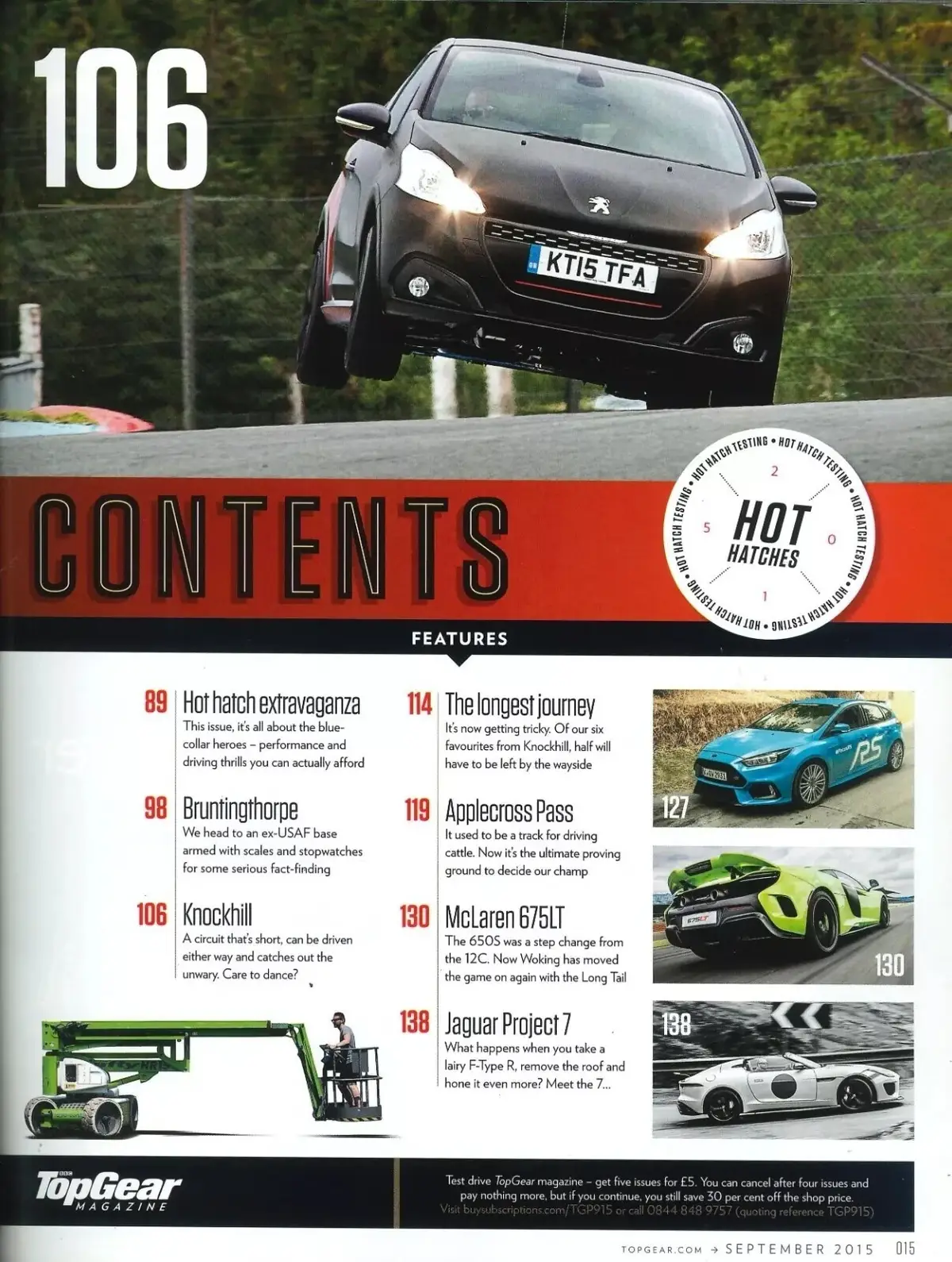 BBC Top Gear Magazine: Issue 273, McLaren, Jaguar, Ferrari 488 Spider, Sept 2015 - image 2 | Free standard UK delivery included | Discount Quality Products
