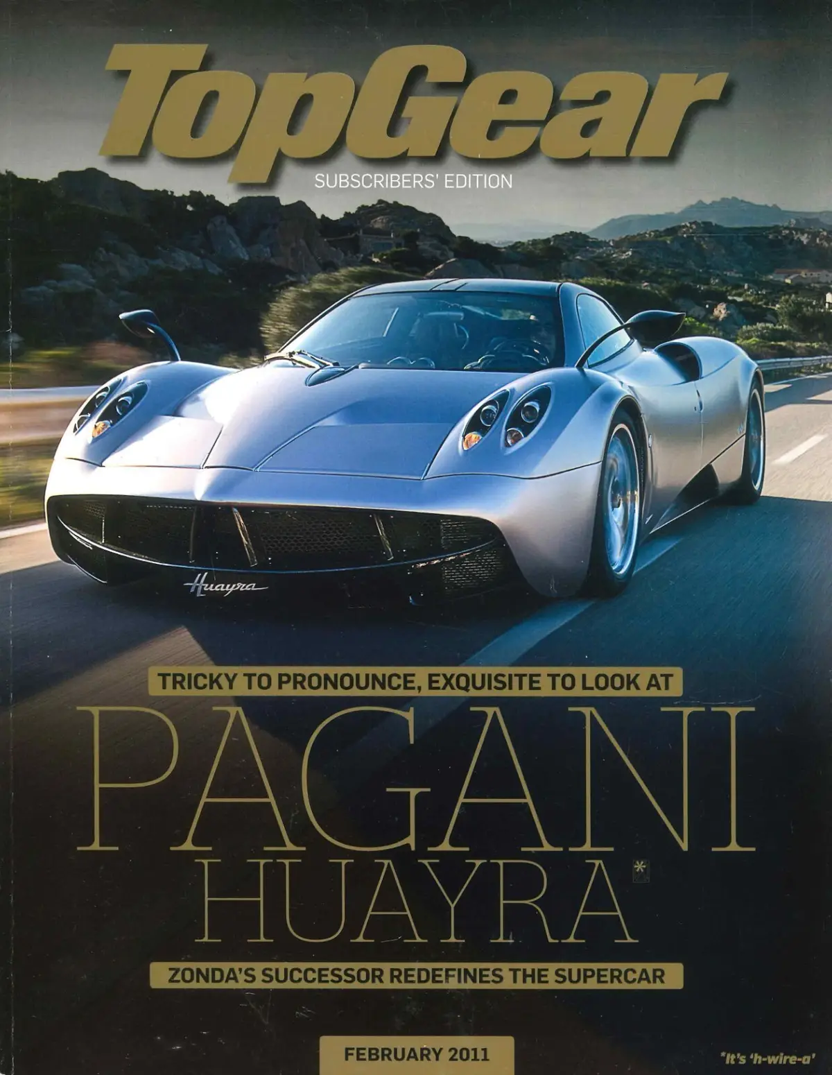 BBC Top Gear Magazine Issue #214, Pagani Huayra, Porsche 918 RSR, Audi, Feb 2011