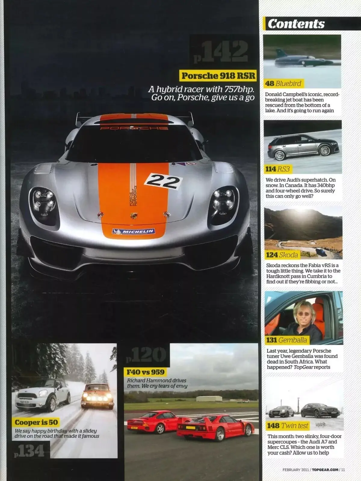 BBC Top Gear Magazine Issue #214, Pagani Huayra, Porsche 918 RSR, Audi, Feb 2011 - image 2 | Free standard UK delivery included | Discount Quality Products