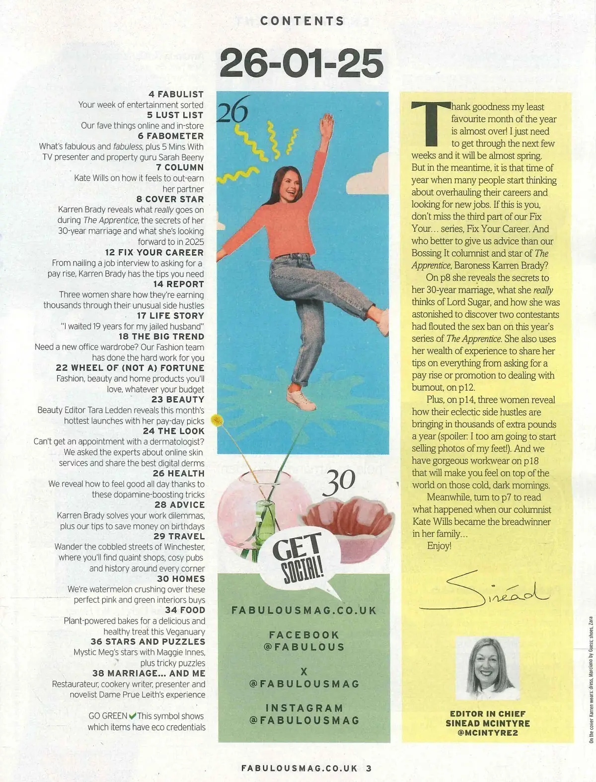 Fabulous Magazine: Karren Brady, Sarah Beeny, Prue Leith, Fashion, 26.1.25 - image 2 | Free standard UK delivery included | Discount Quality Products