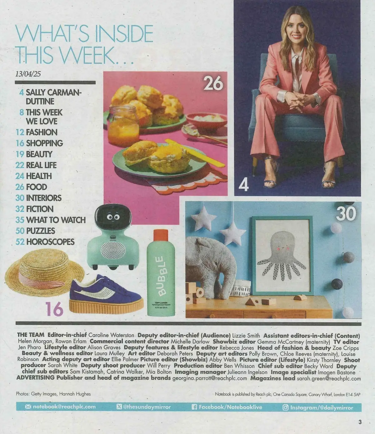 Sunday Mirror Notebook Magazine: Sally Carman-Duttine, Easter, Fashion, 13.4.25 - image 2 | Free standard UK delivery included | Discount Quality Products
