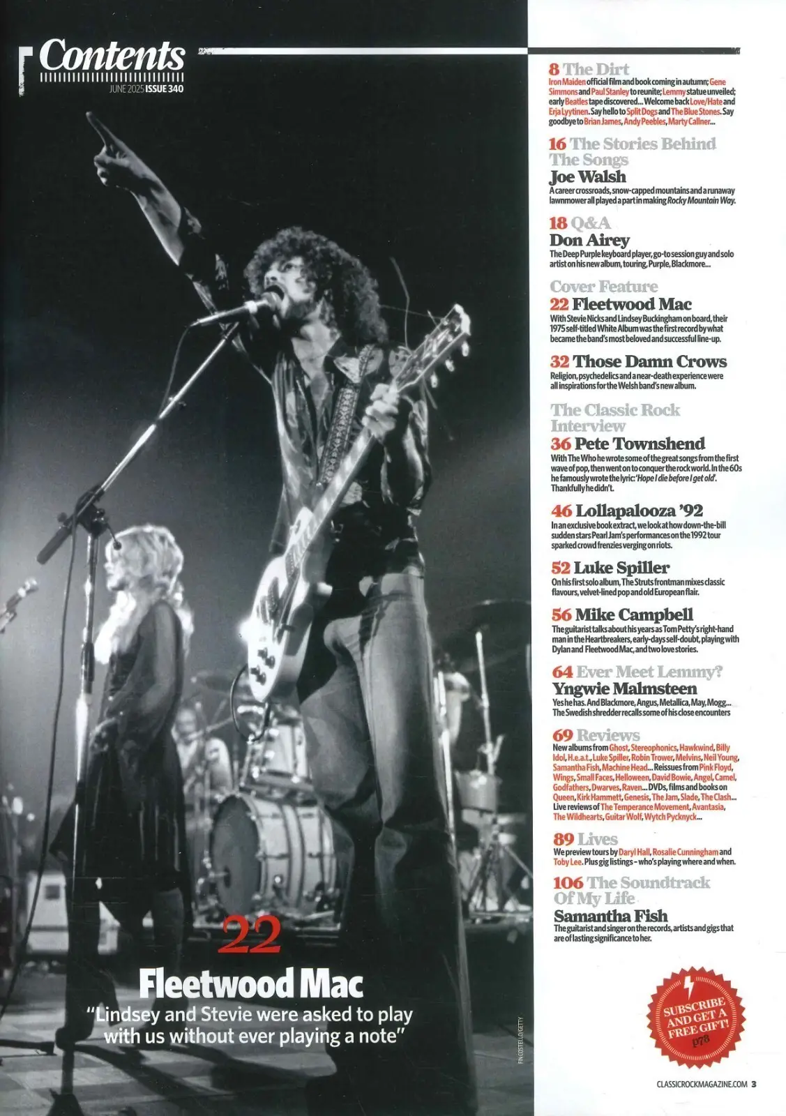 Classic Rock Magazine: Fleetwood Mac, Mike Campbell, Pearl Jam, Music, June 2025 - image 2 | Free standard UK delivery included | Discount Quality Products