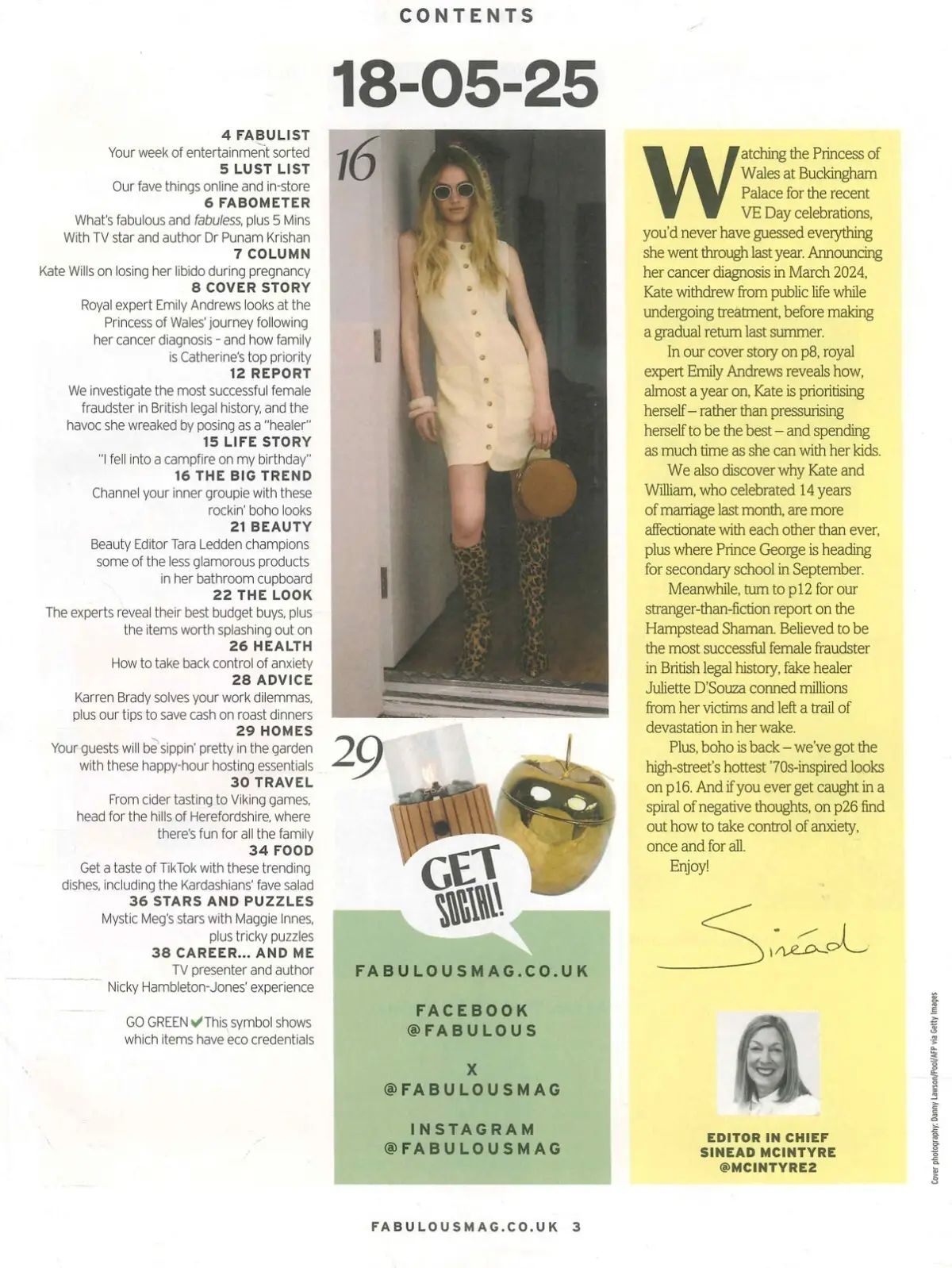 Fabulous Magazine Princess Kate, Nicky Hambleton, Punam Krishan, Fashion 18.5.25 - image 2 | Free standard UK delivery included | Discount Quality Products