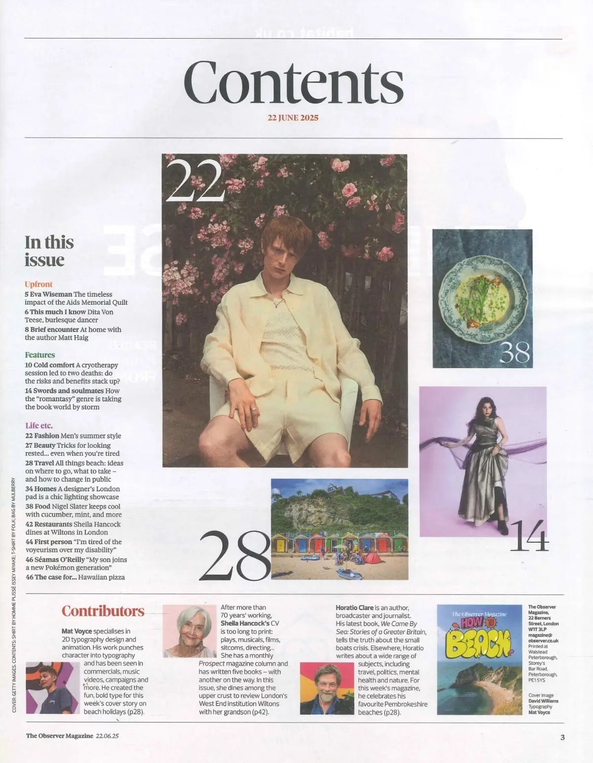 Observer Magazine: Summer Beach Guide, Sheila Hancock, Dita Von Teese, 22.6.25 - image 2 | Free standard UK delivery included | Discount Quality Products