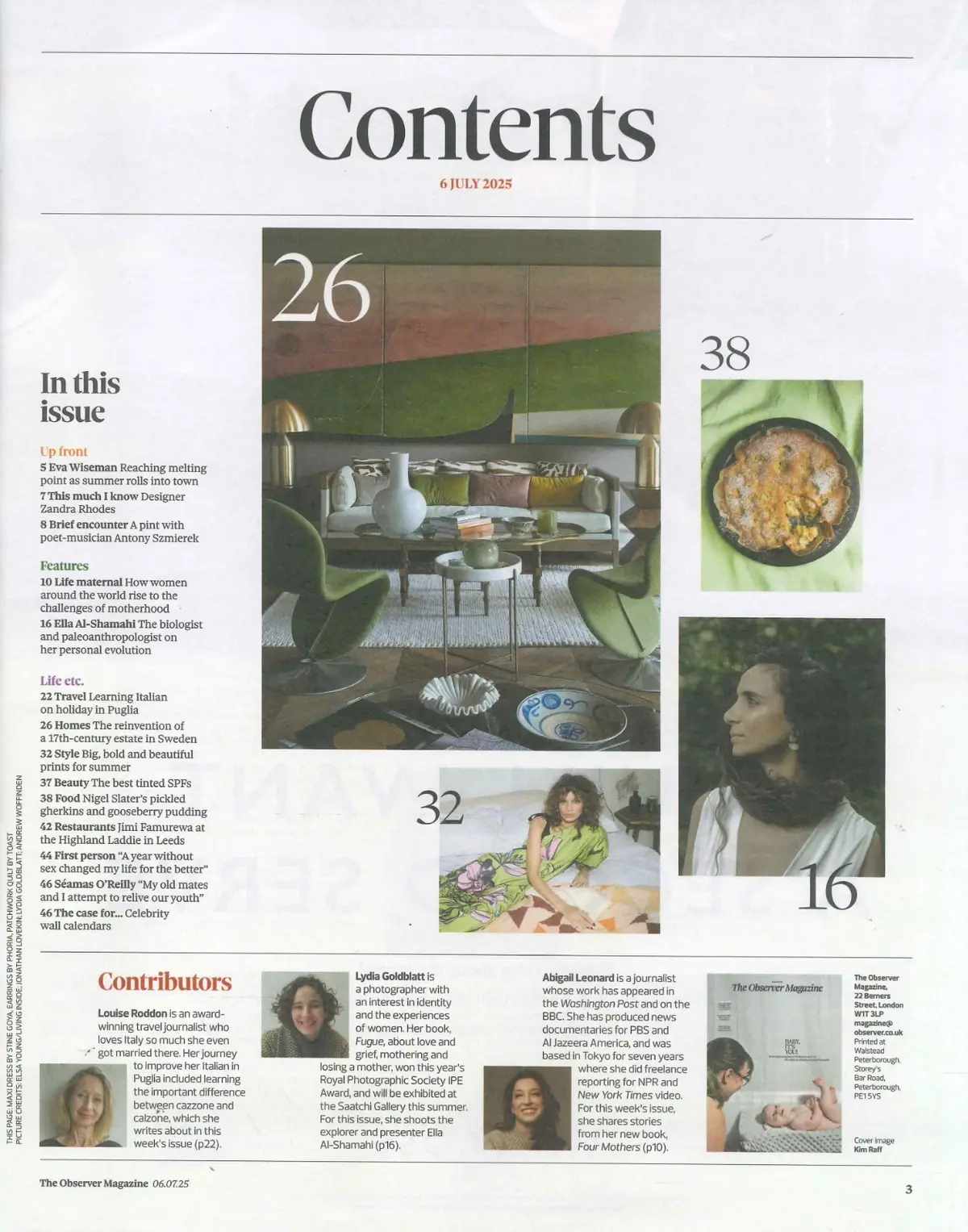 Observer Magazine: Zandra Rhodes, Antony Szmierek, Nigel Slater, Italy, 6.7.25 - image 2 | Free standard UK delivery included | Discount Quality Products